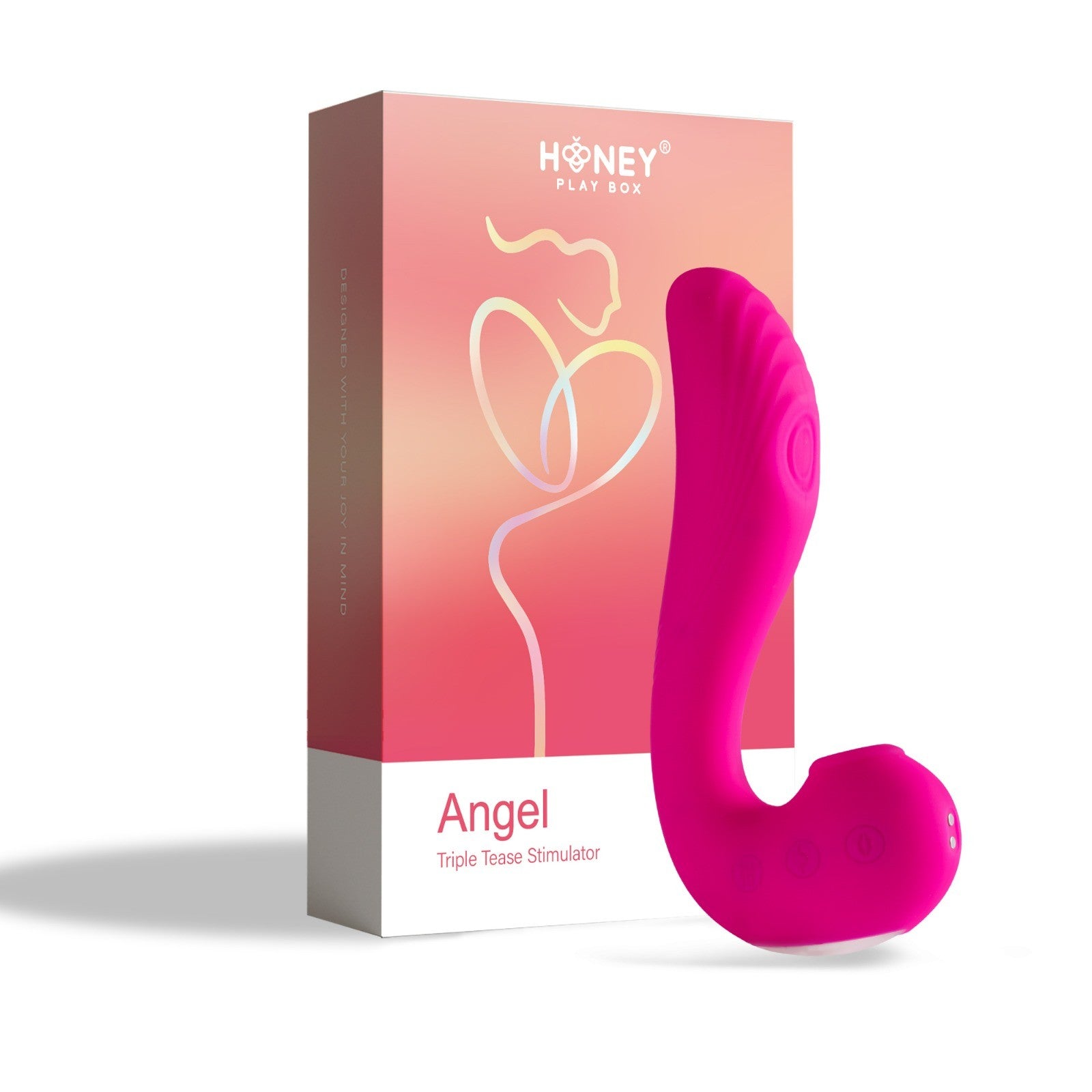 Vibromasseur 3 en 1 point G et léchage du clitoris - Rose