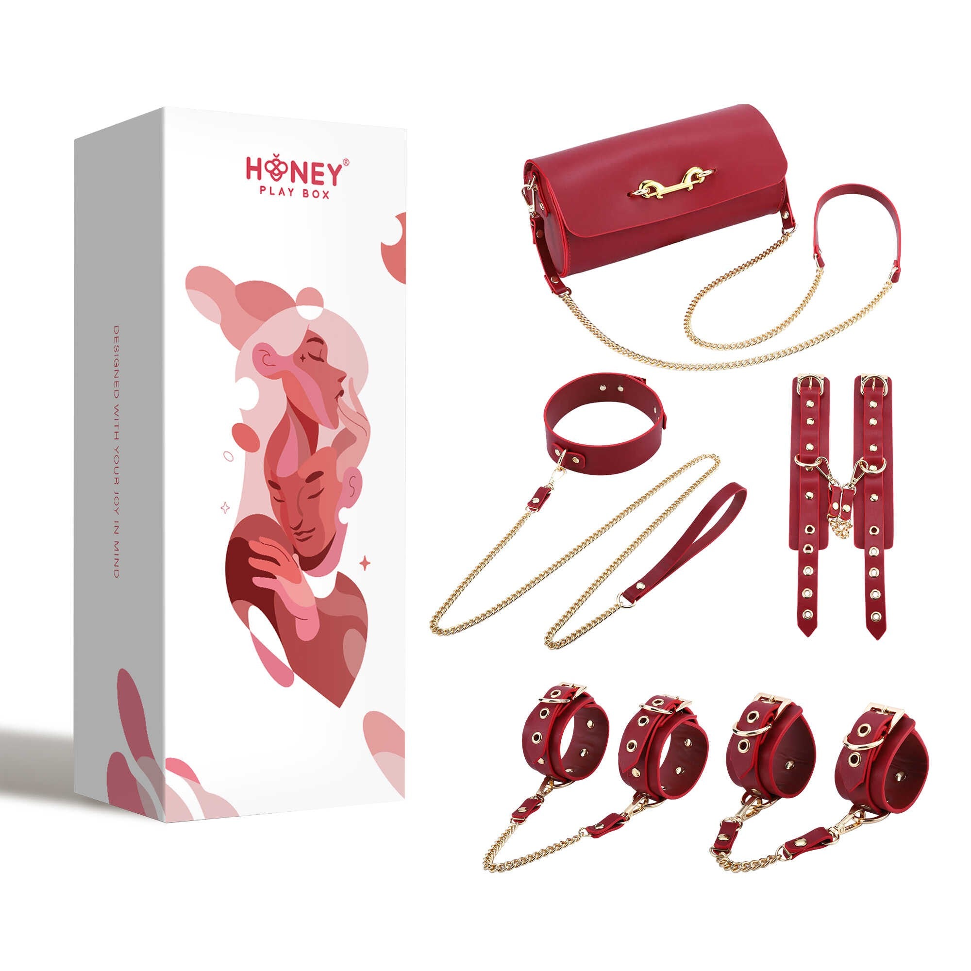 Kit de bondage en cuir véritable