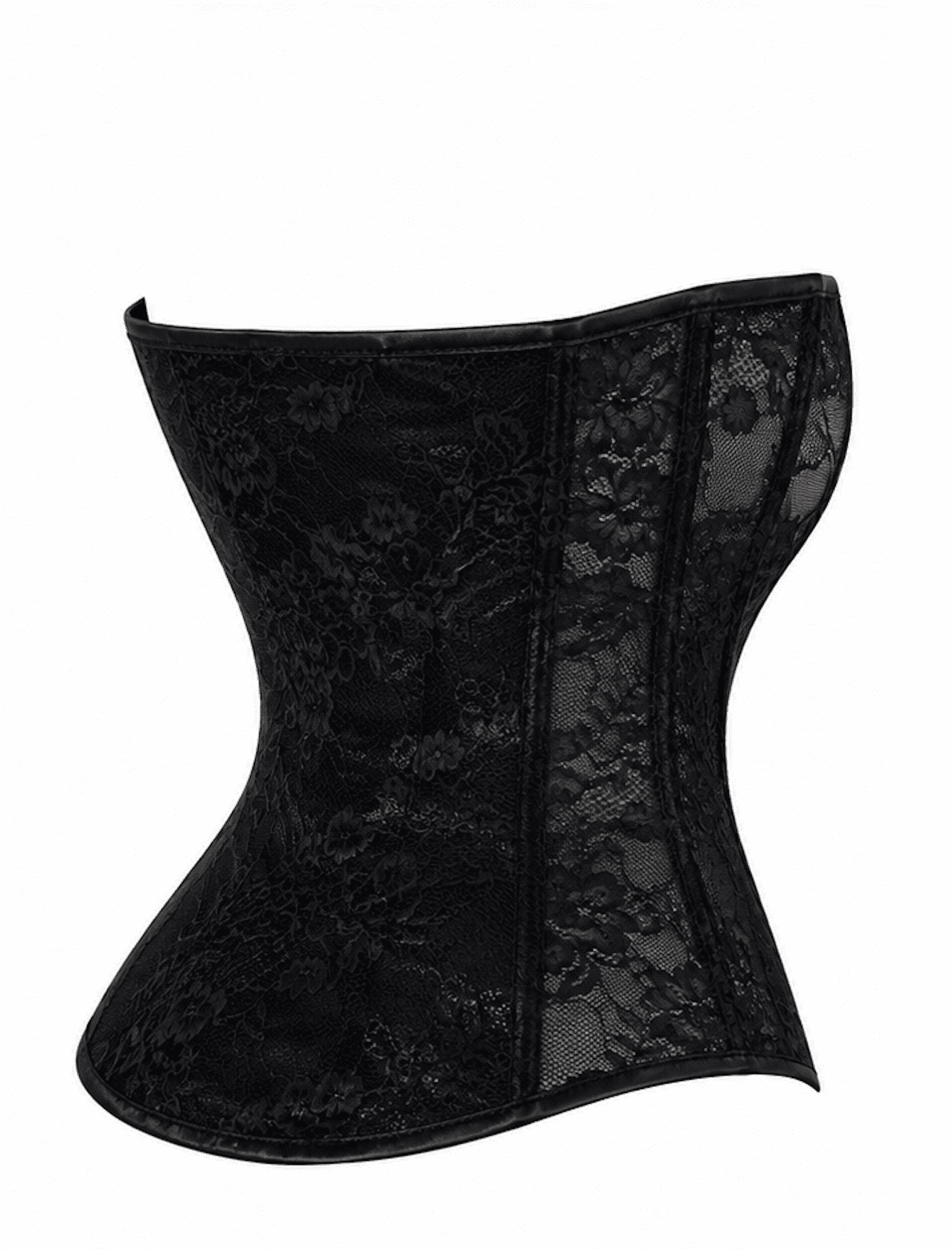 F406 One more kiss Corset en dentelle et powerwetlook
