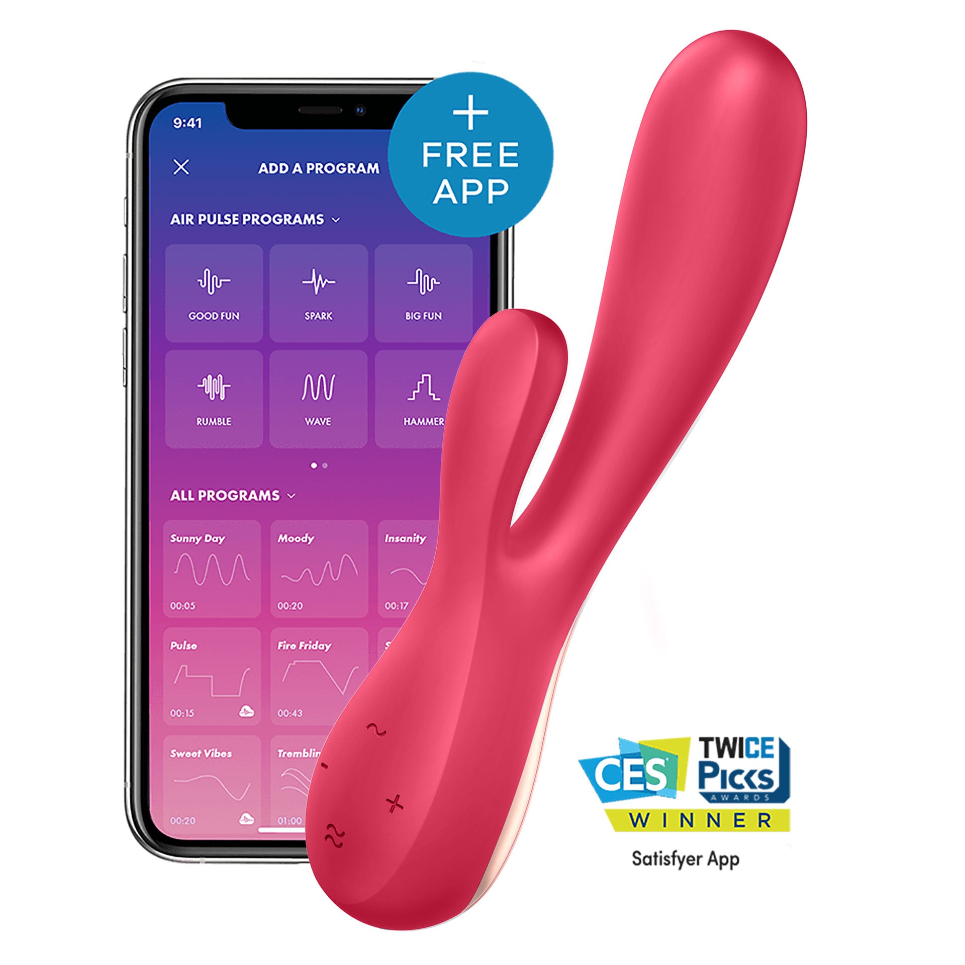 Satisfyer Mono Flex connecté – Rouge