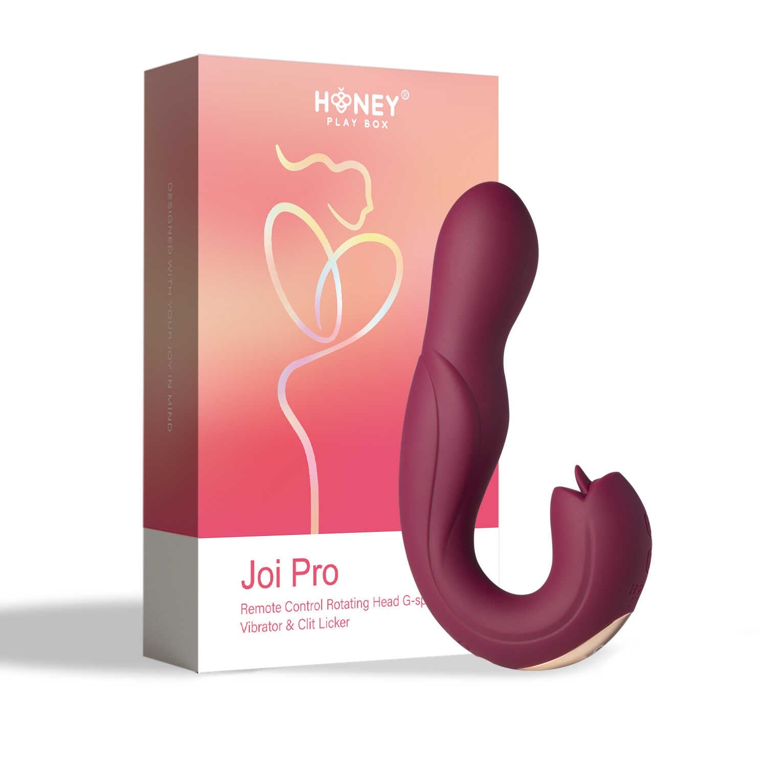 Joi Pro 2 - Vibrateur - lécheur de clitoris rotatif à tête télécommandée pour le point G