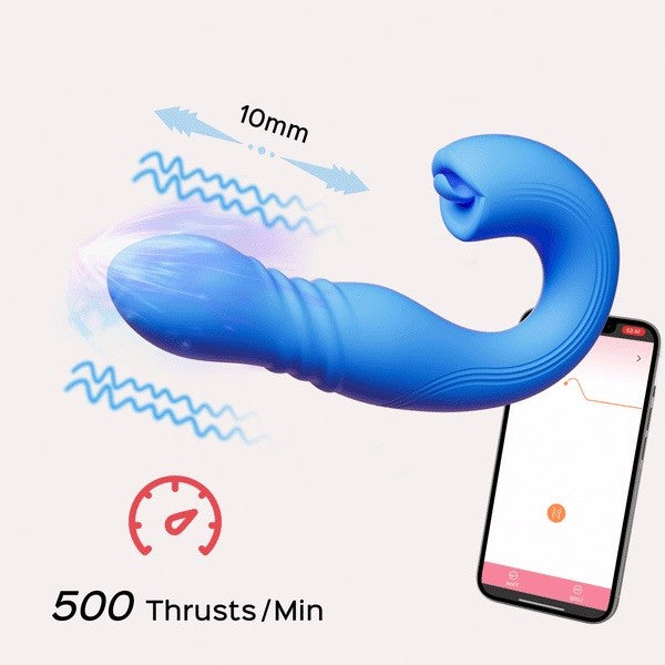 JOI THRUST - Vibromasseur point G - lèche-clitoris - va et vient contrôlé par application