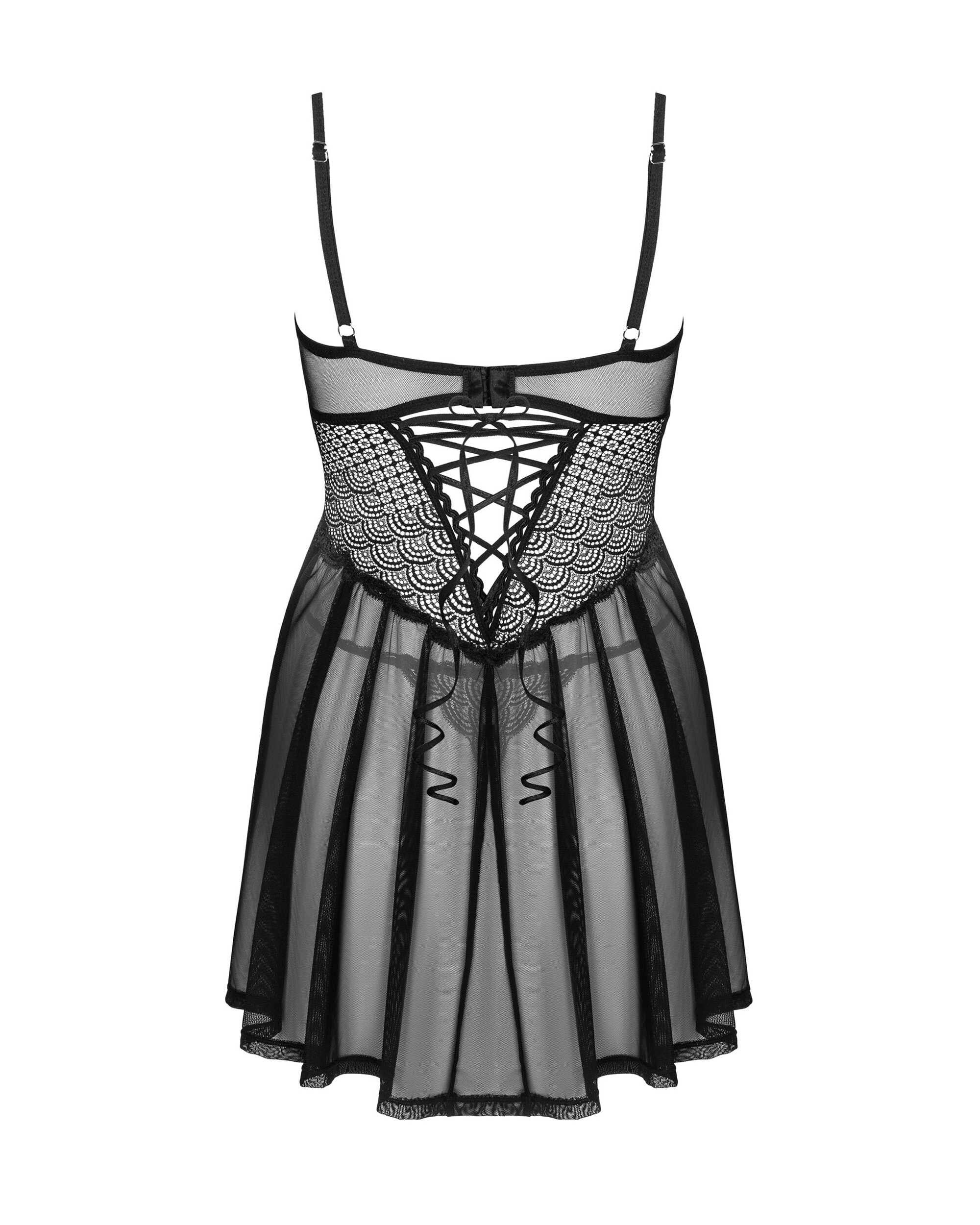 Chemeris babydoll et String - Noire
