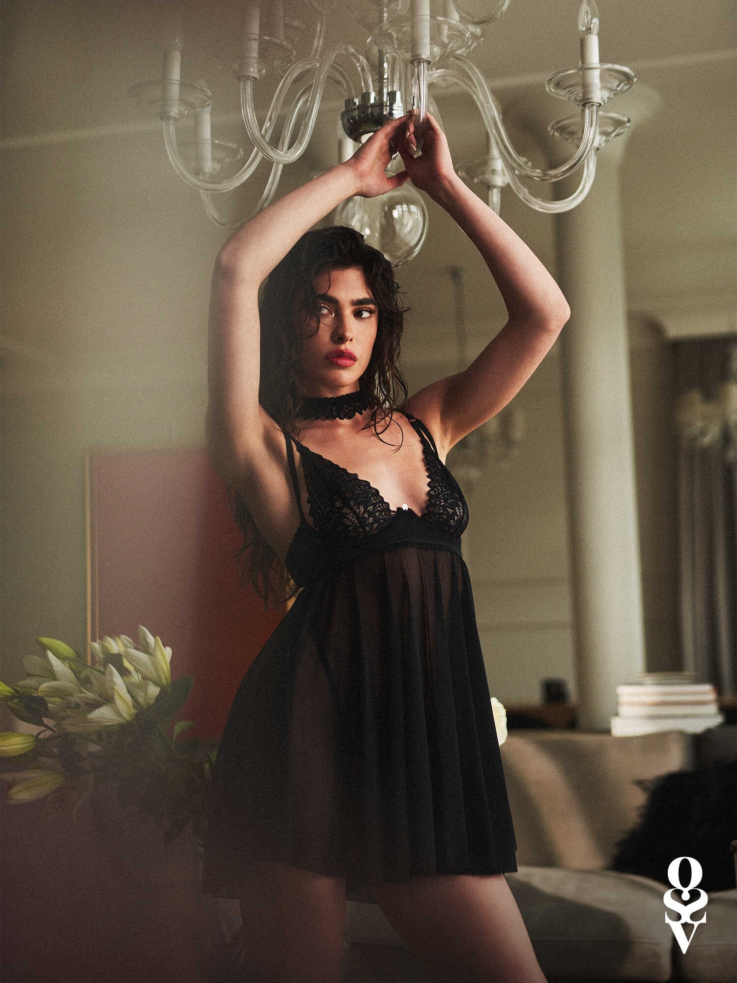 Donarella babydoll et String - Noire - NP