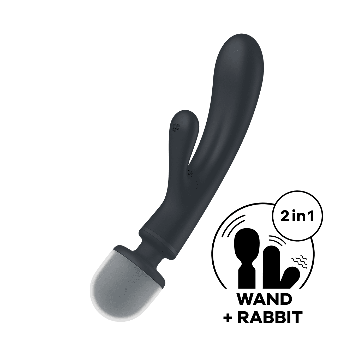 Satisfyer Triple Lover – Rabbit et wand – Noir