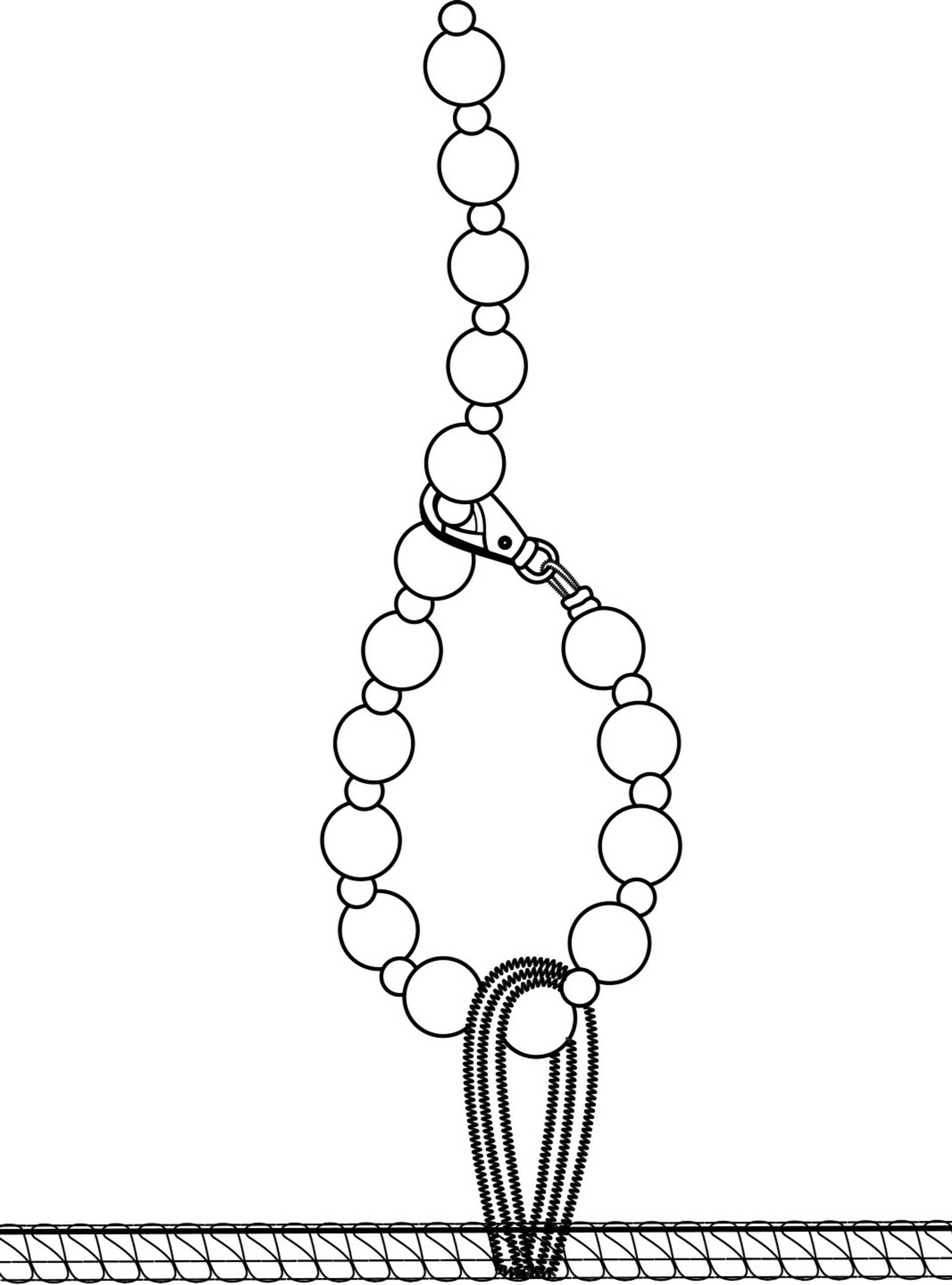 F297 Libido Body avec col, chaîne de perles et jarretière