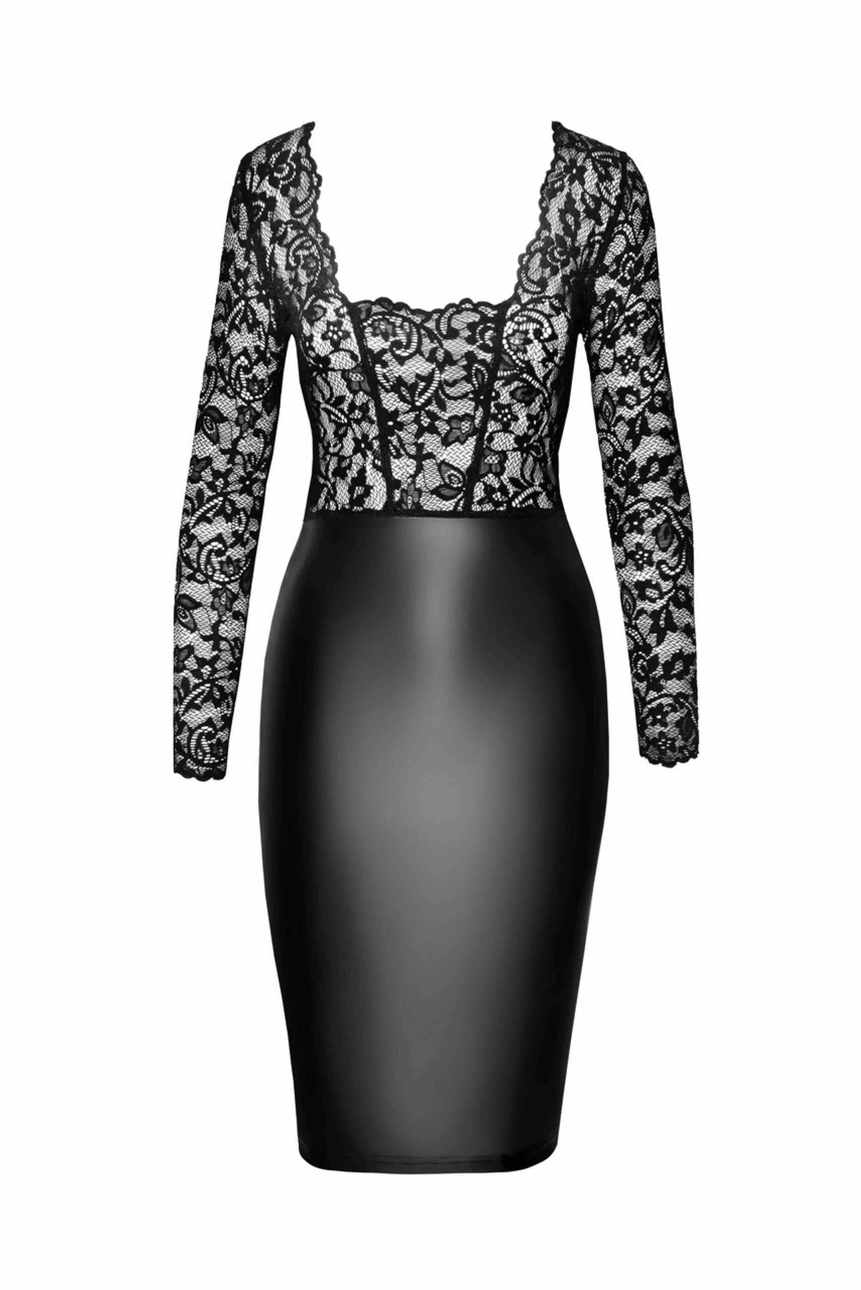 F295 Euphoria Robe midi en dentelle et wetlook