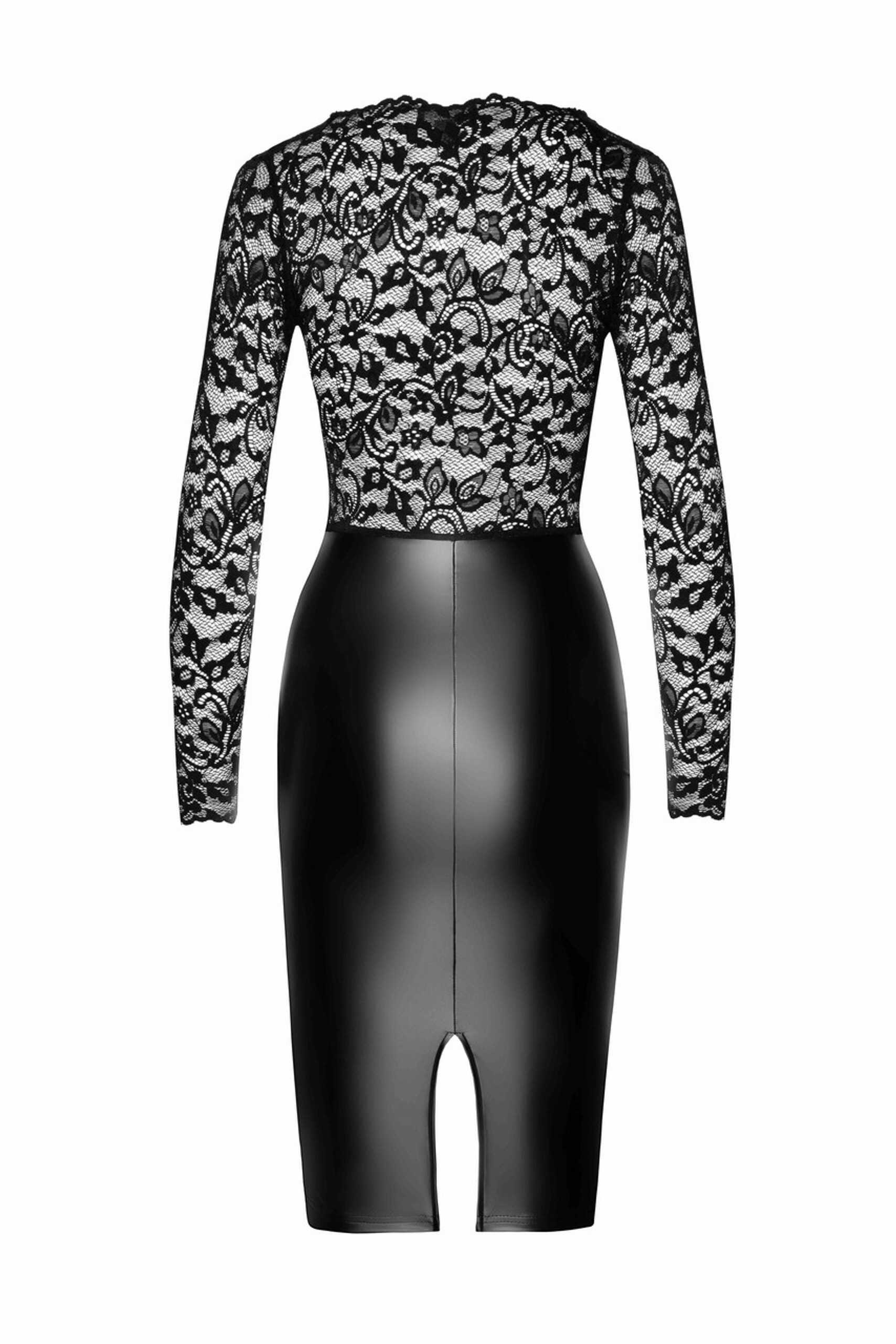 F295 Euphoria Robe midi en dentelle et wetlook