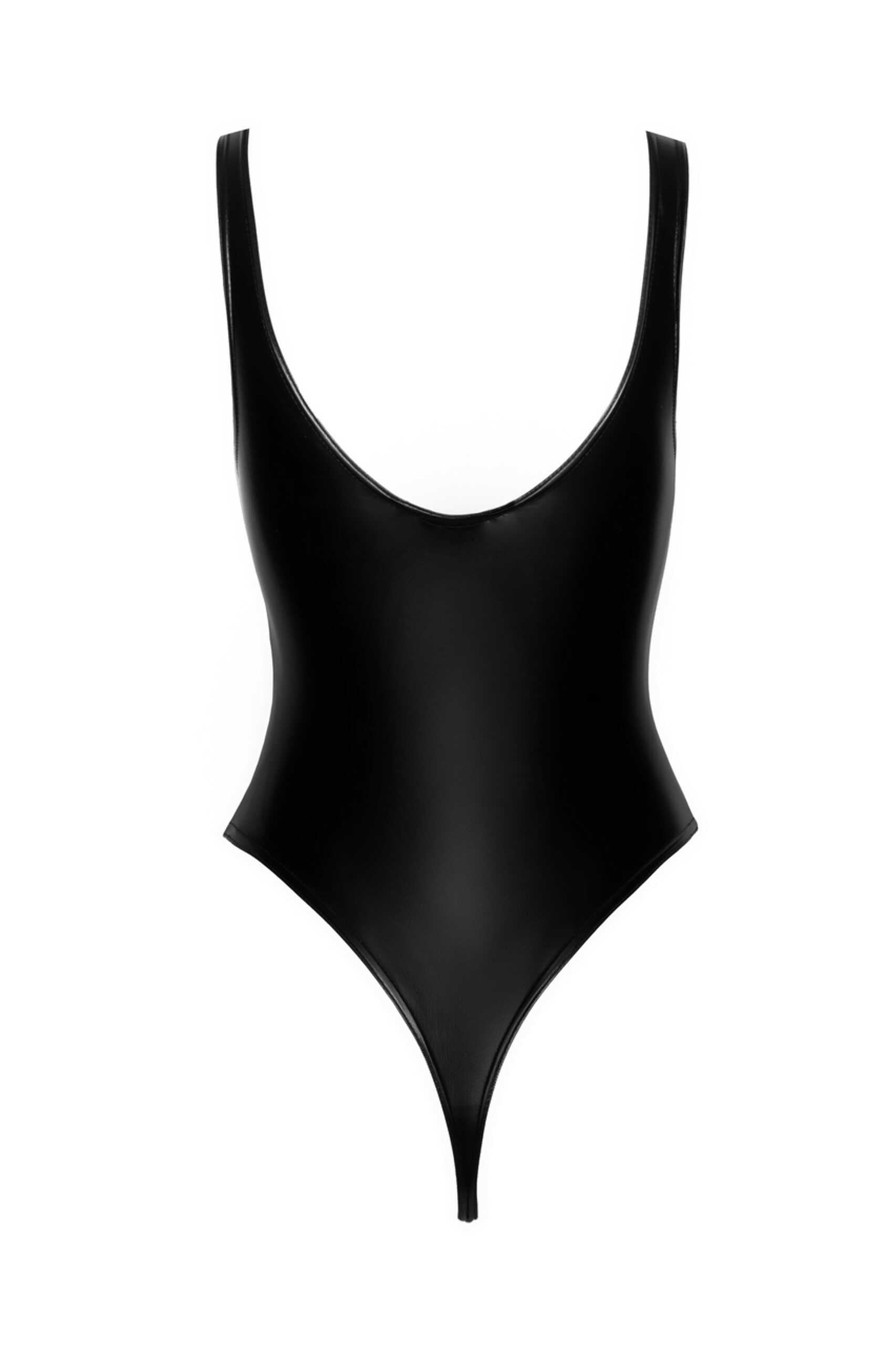 F244 Powerwetlook body avec ourlet inférieur échancré