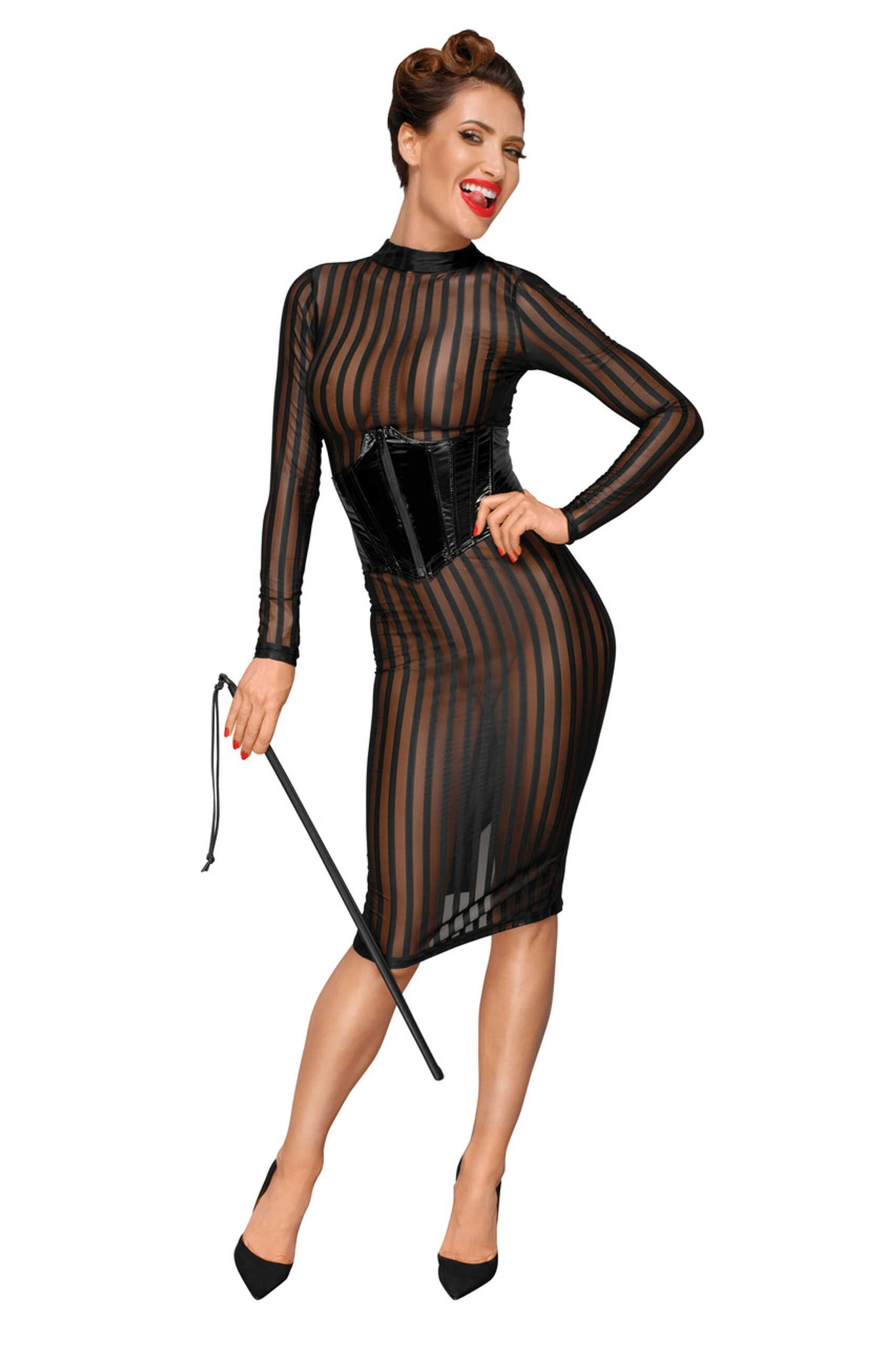 F193 corset en PVC avec laçage réglable dans le dos