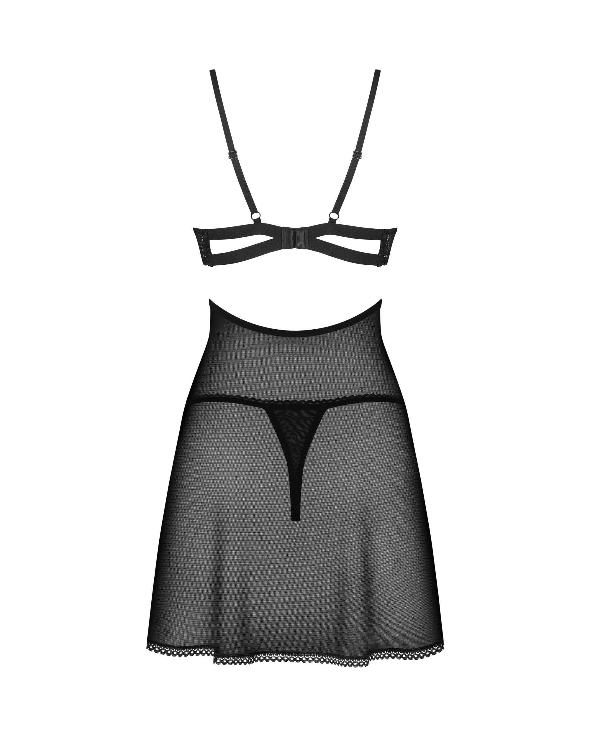 Nutris babydoll et String - Noire
