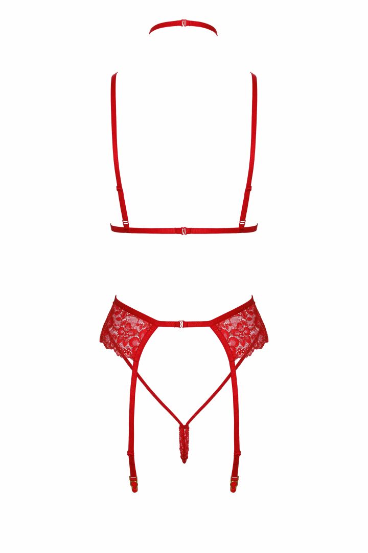 Bondage 243 ensemble lingerie 5 pièces - rouge