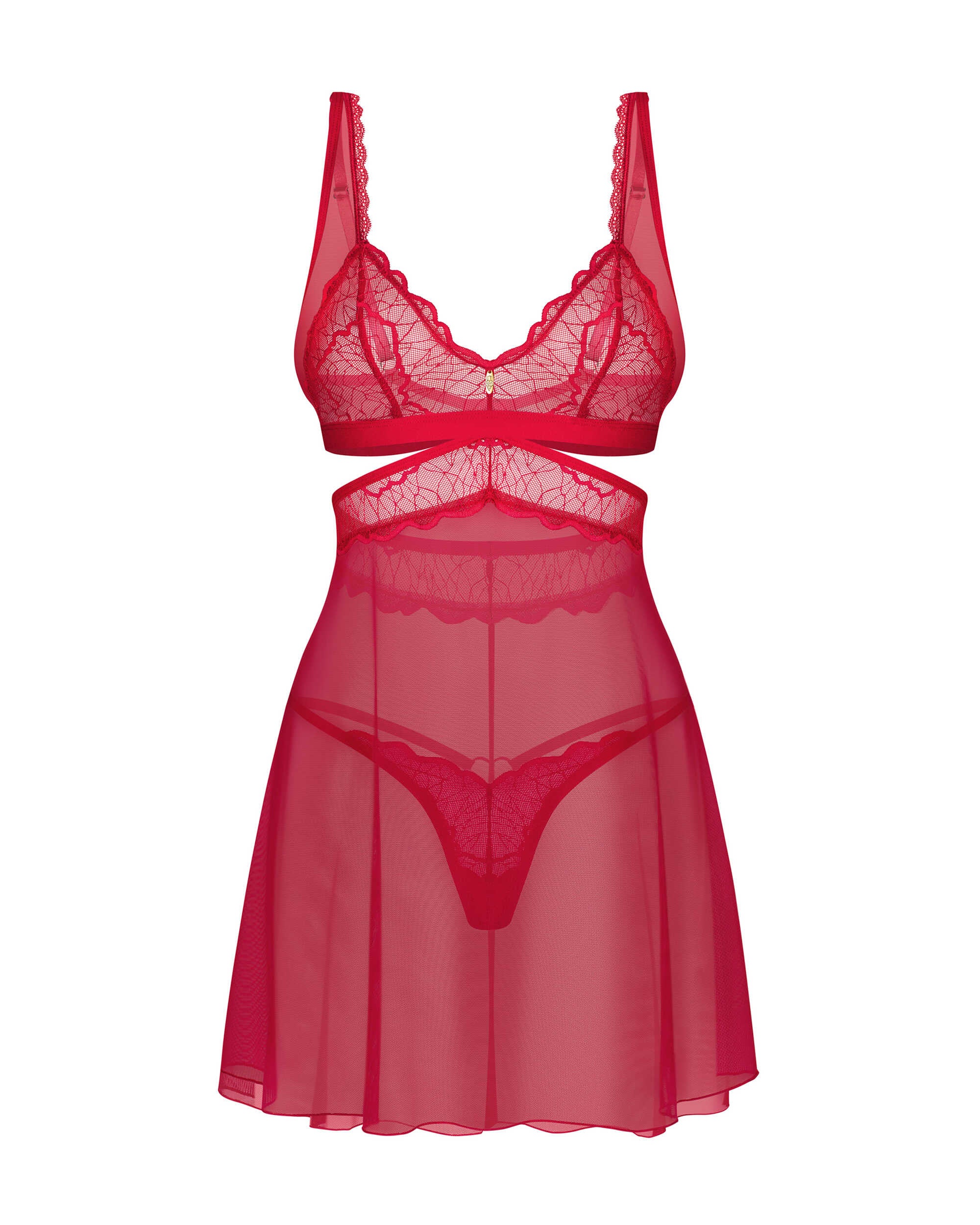 Cupide DesiOB1347;5901688261347;Cupide Desir babydoll et String - Rouge"