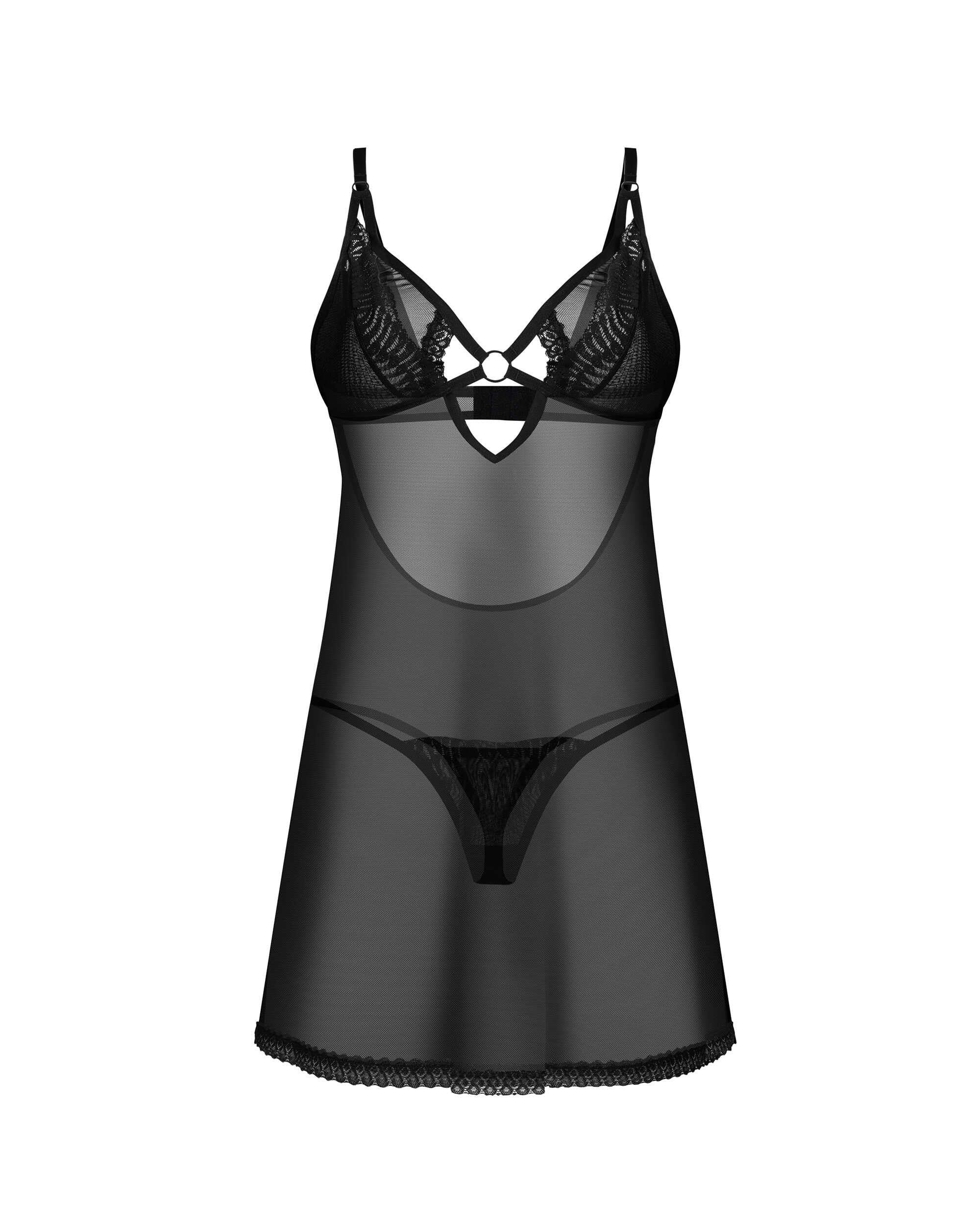 Alliane nuisette et string - Noirs