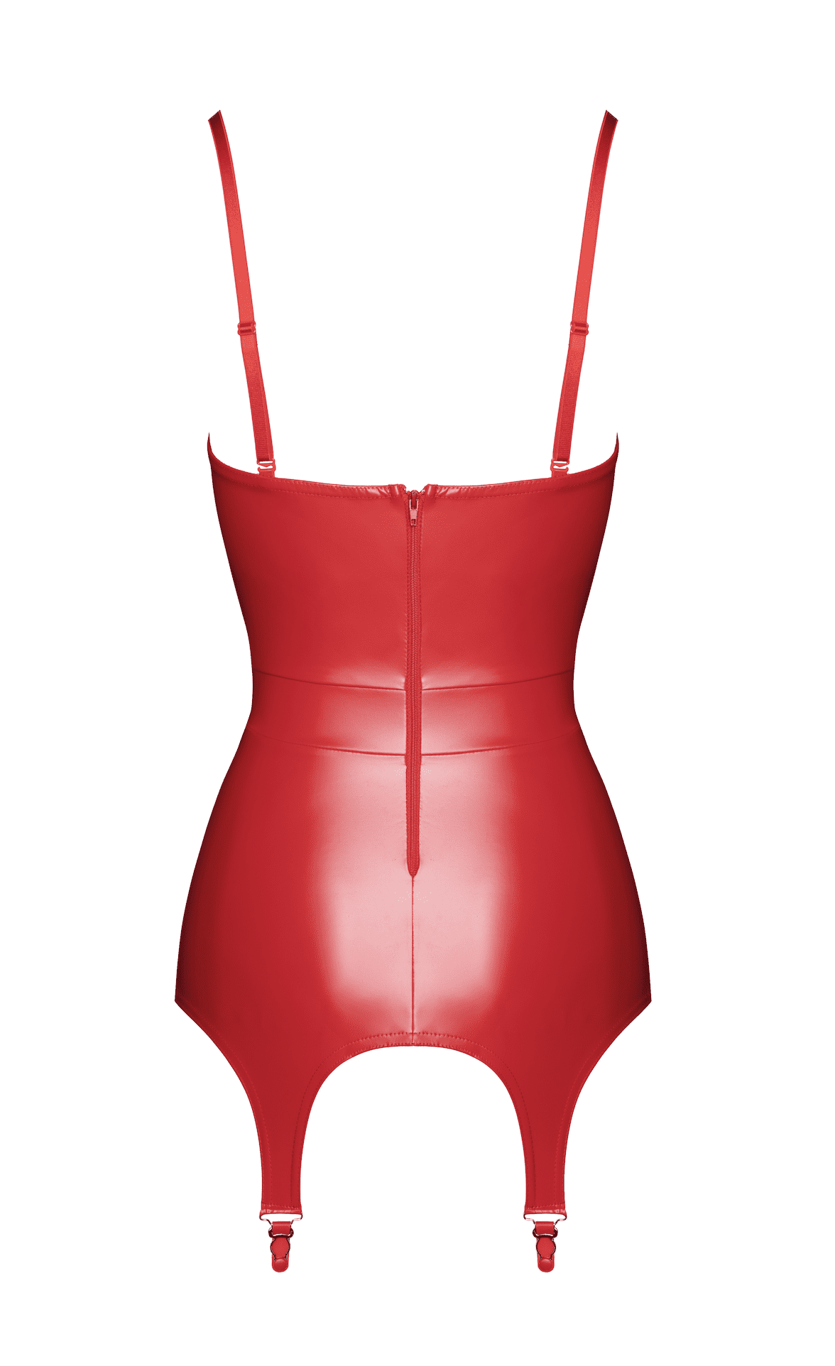 F368 Bombshell Corset porte jarretelles rouge féroce