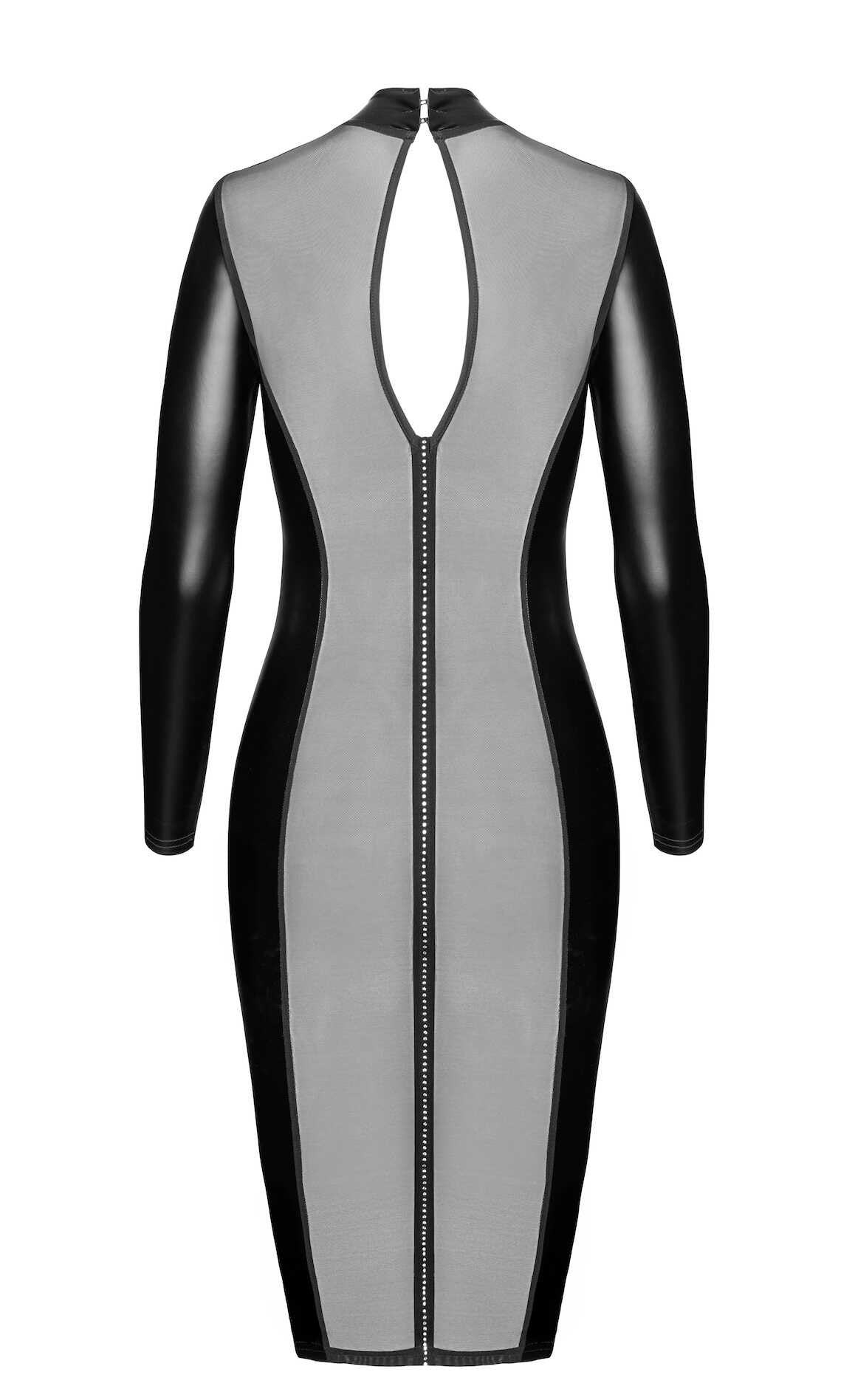 F371 Luxuria robe mi-longue cristal transparente