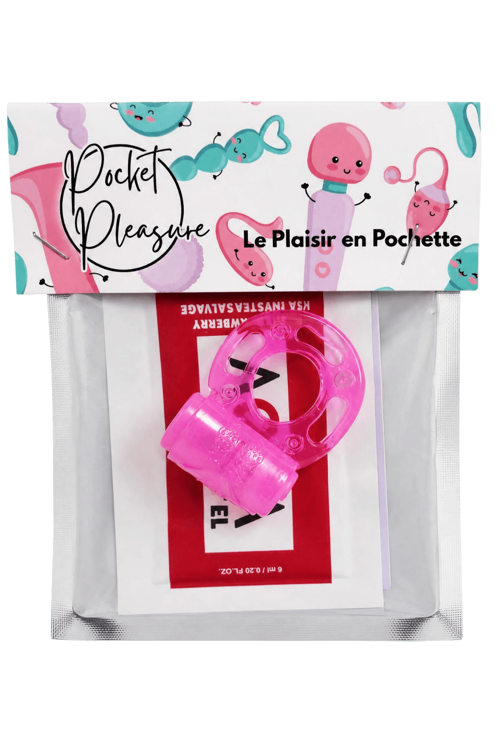 Anneau Pénien Vibrant Jelly Rose 1 dosette de lubrifiant — Pocket Pleasure