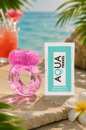 Anneau Pénien Vibrant Jelly Rose 1 dosette de lubrifiant — Pocket Pleasure