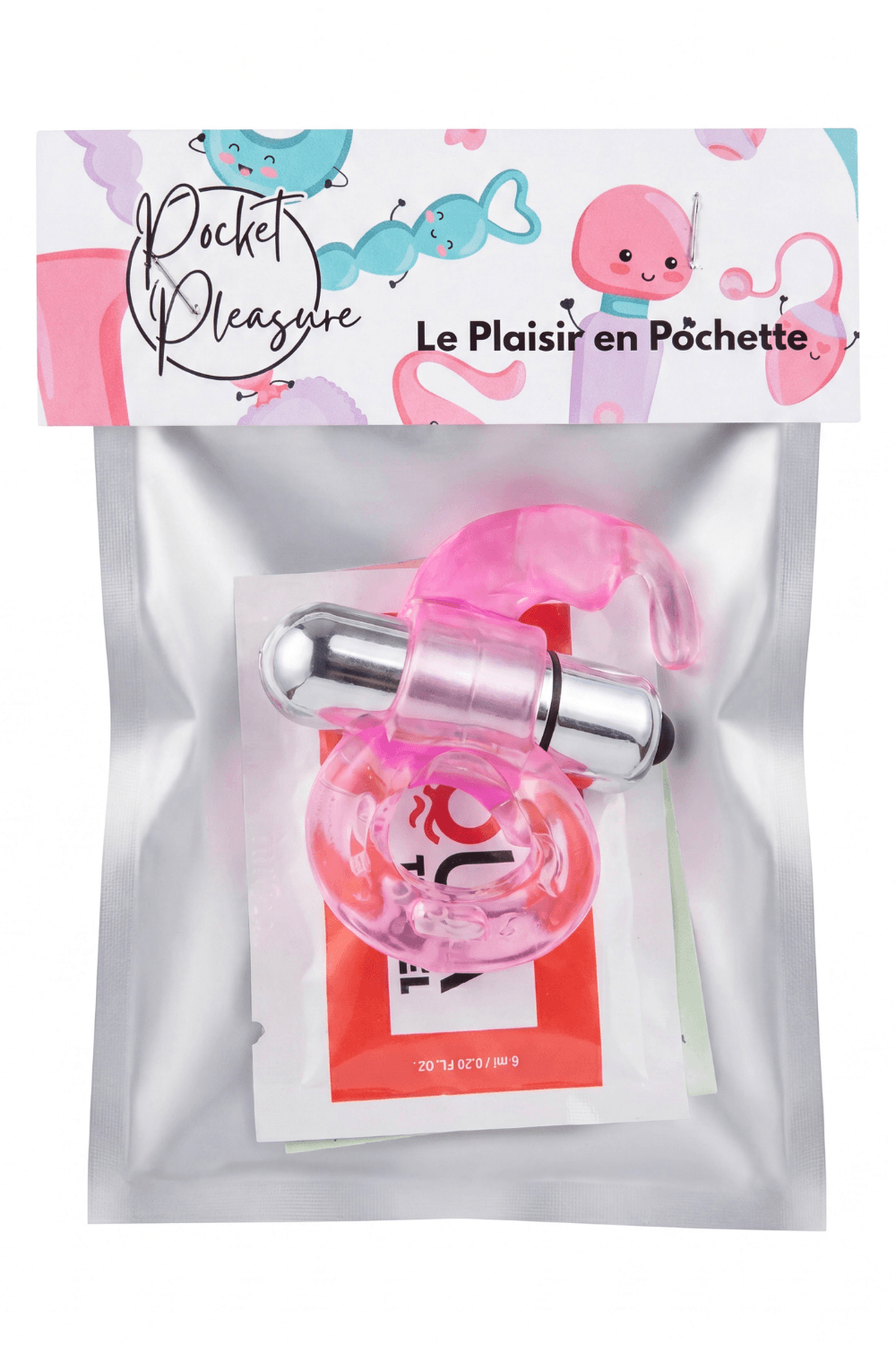 Anneau Vibrant Lapin Rose 1 dosette lubrifiant — Pocket Pleasure