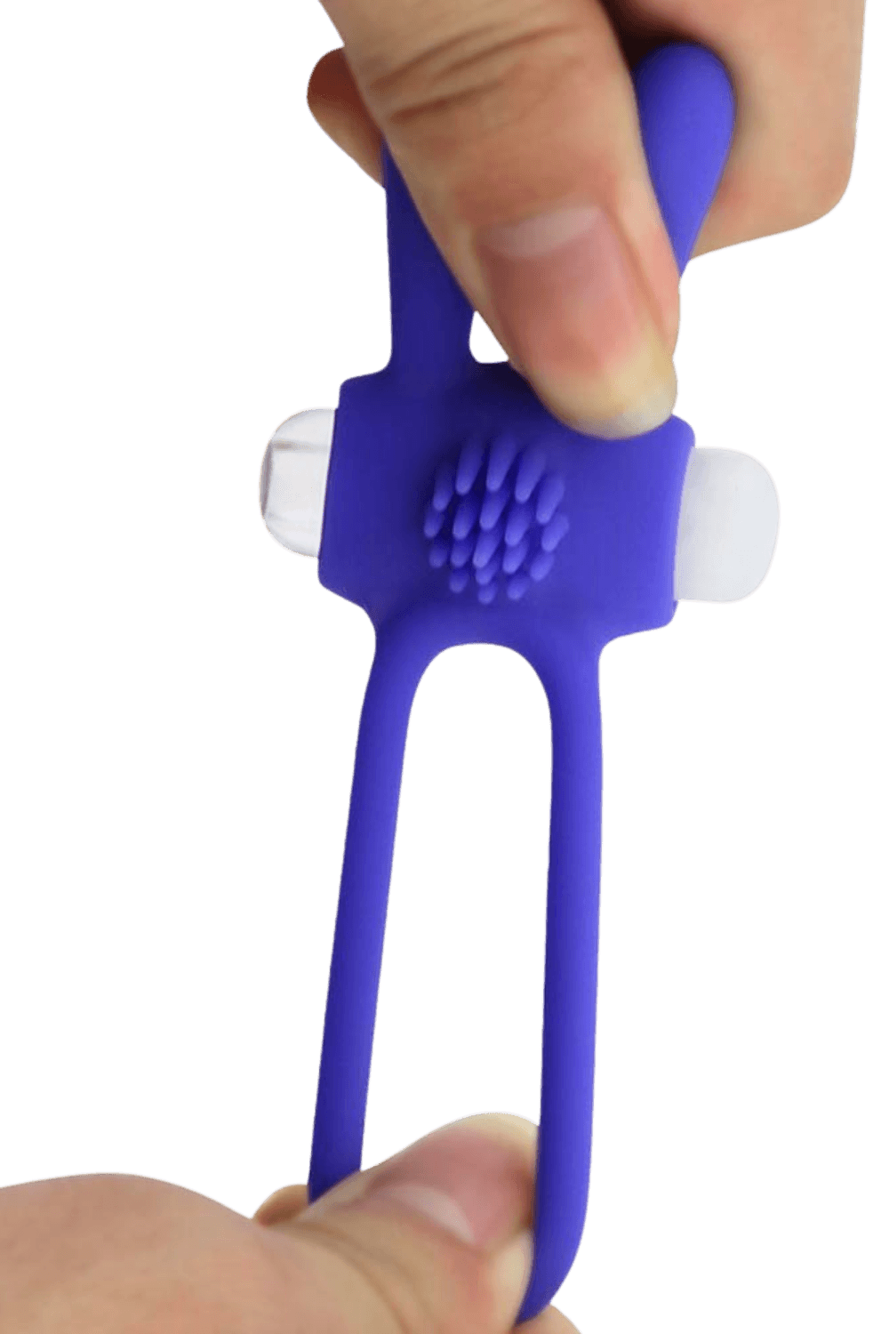Anneau Vibrant Rabbit Bleu Silicone 1 dosette de lubrifiant — Pocket Pleasure