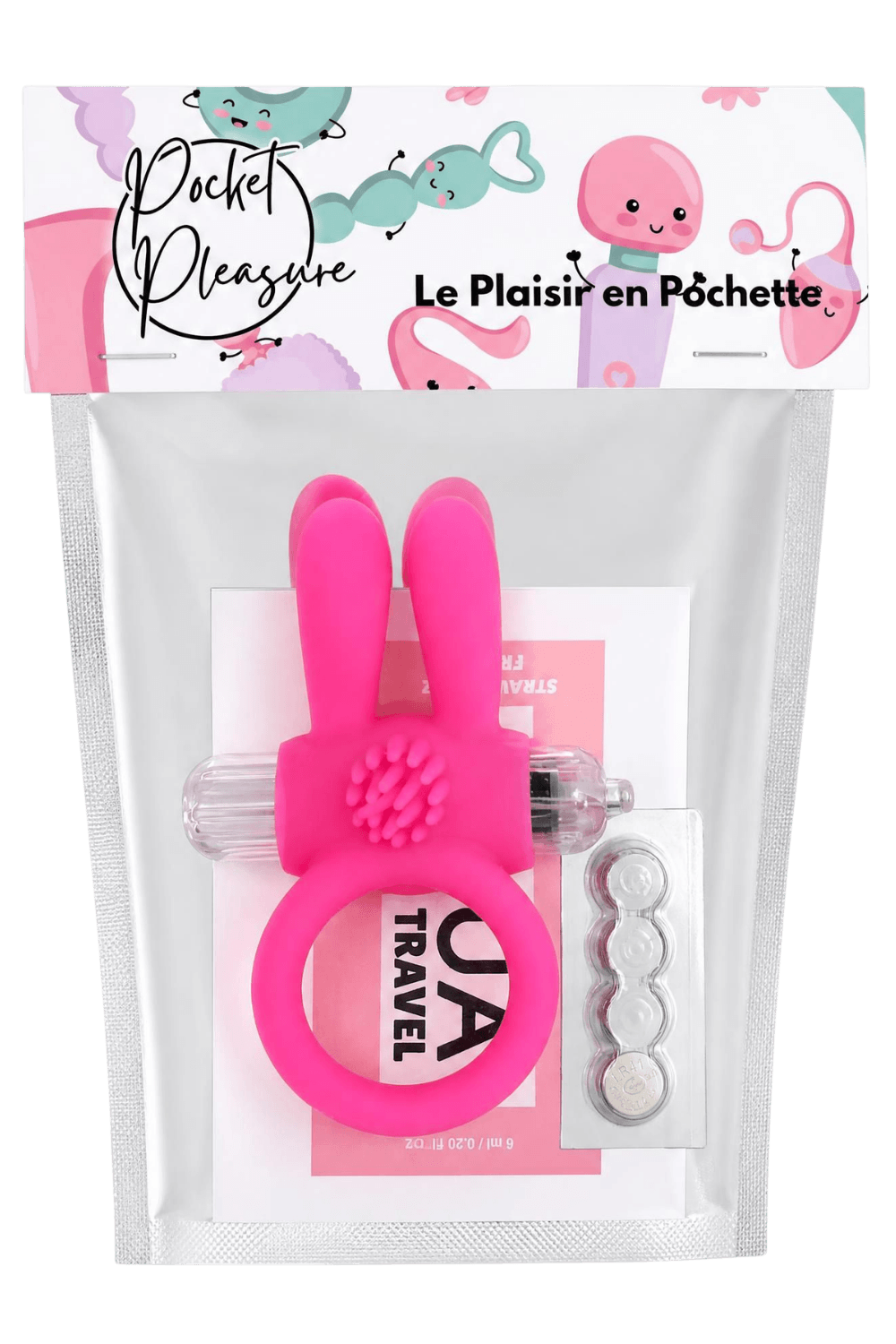 Anneau Vibrant Rabbit Rose Silicone 1 dosette de lubrifiant — Pocket Pleasure