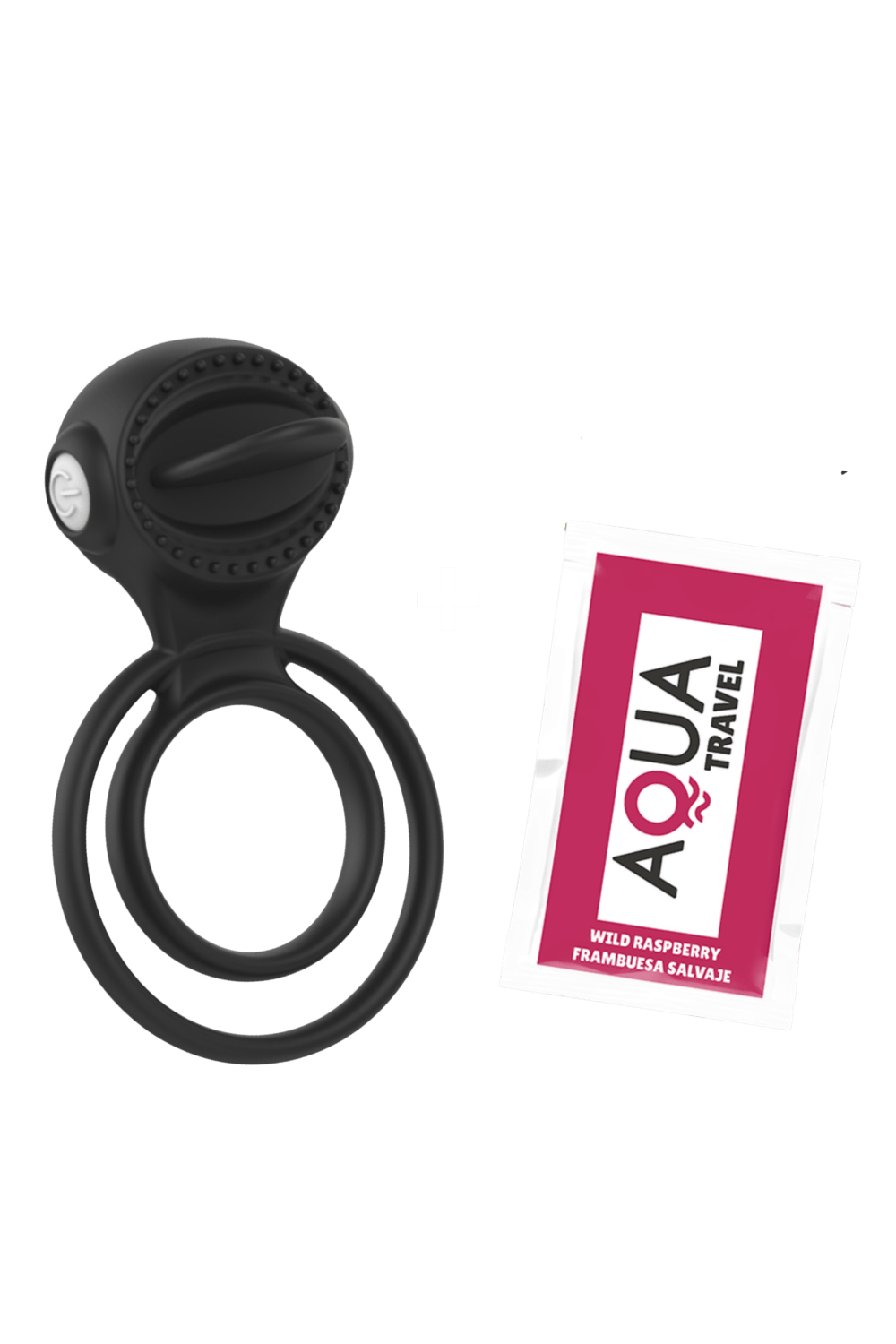 Anneau vibrant 1 seul mode de vibration très extensible noir Pocket Pleasure 1 dosette de lubrifiant - Pocket Pleasure