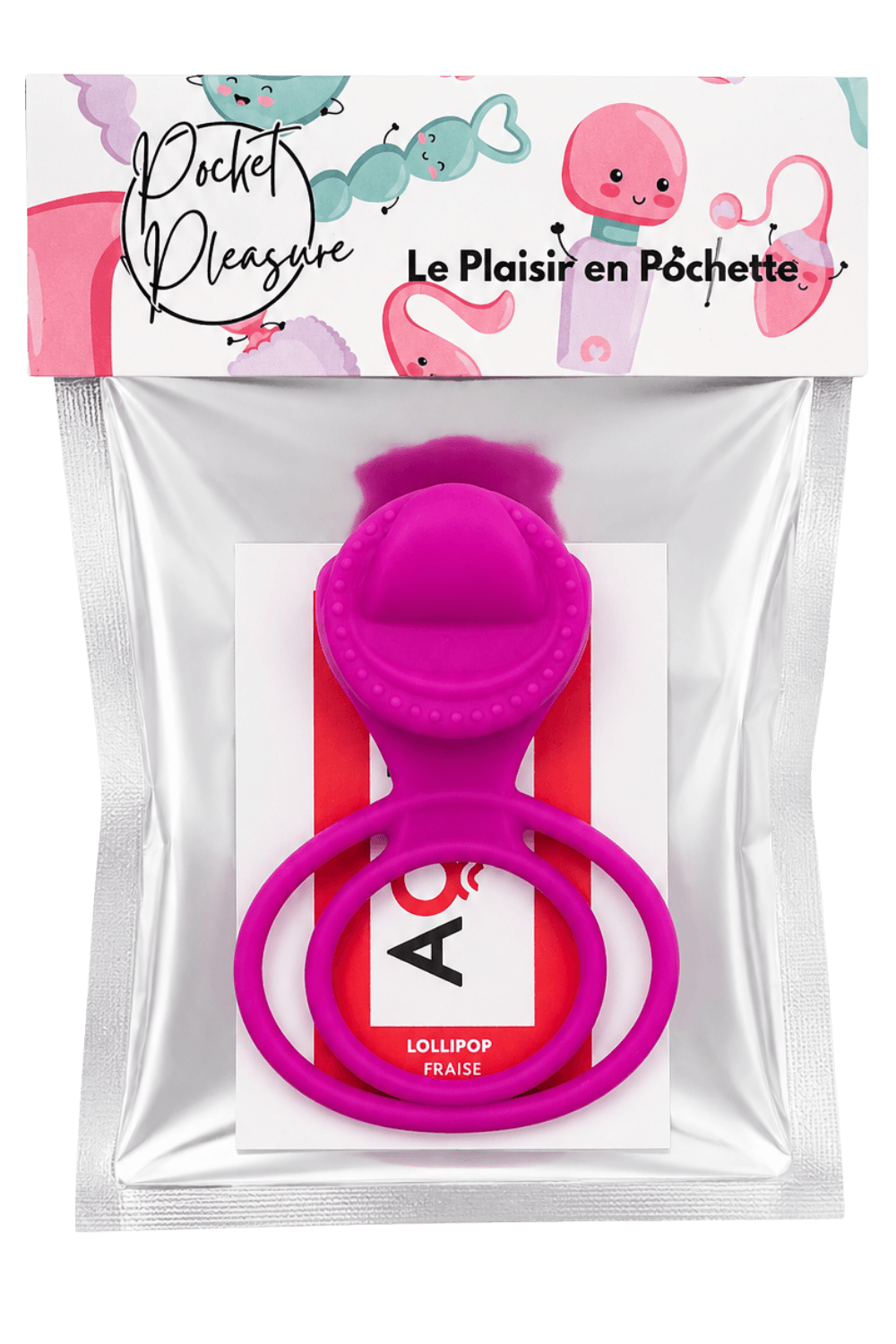 Anneau vibrant 1 seul mode de vibration très extensible rose Pocket Pleasure 1 dosette de lubrifiant - Pocket Pleasure