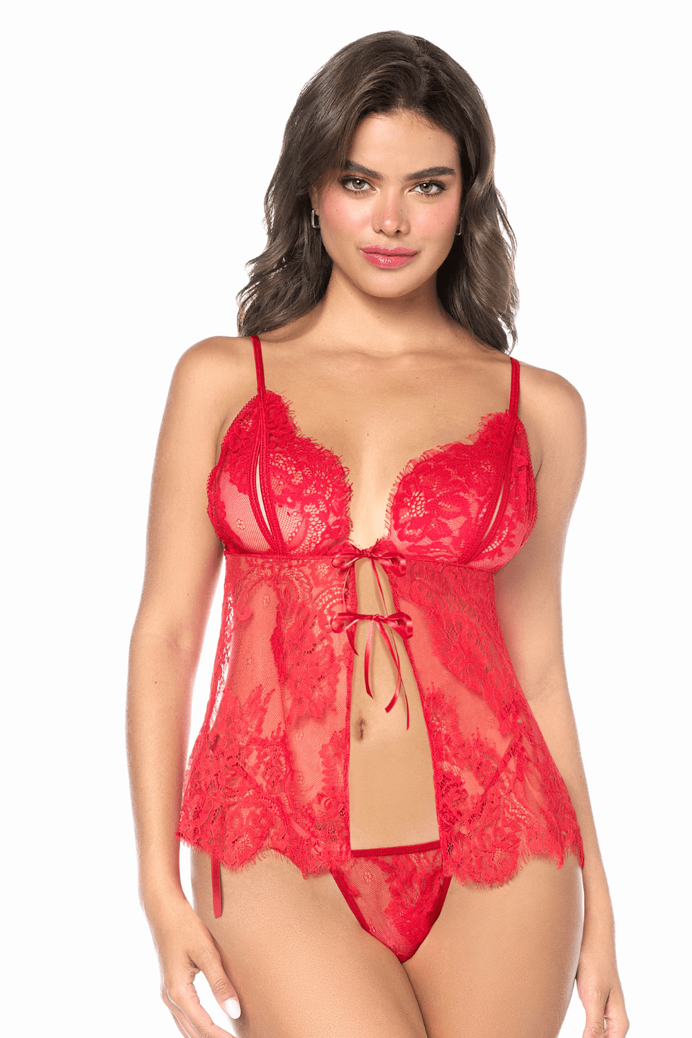 Babydoll Mapalé espiègle avec string à nouer - Mapale