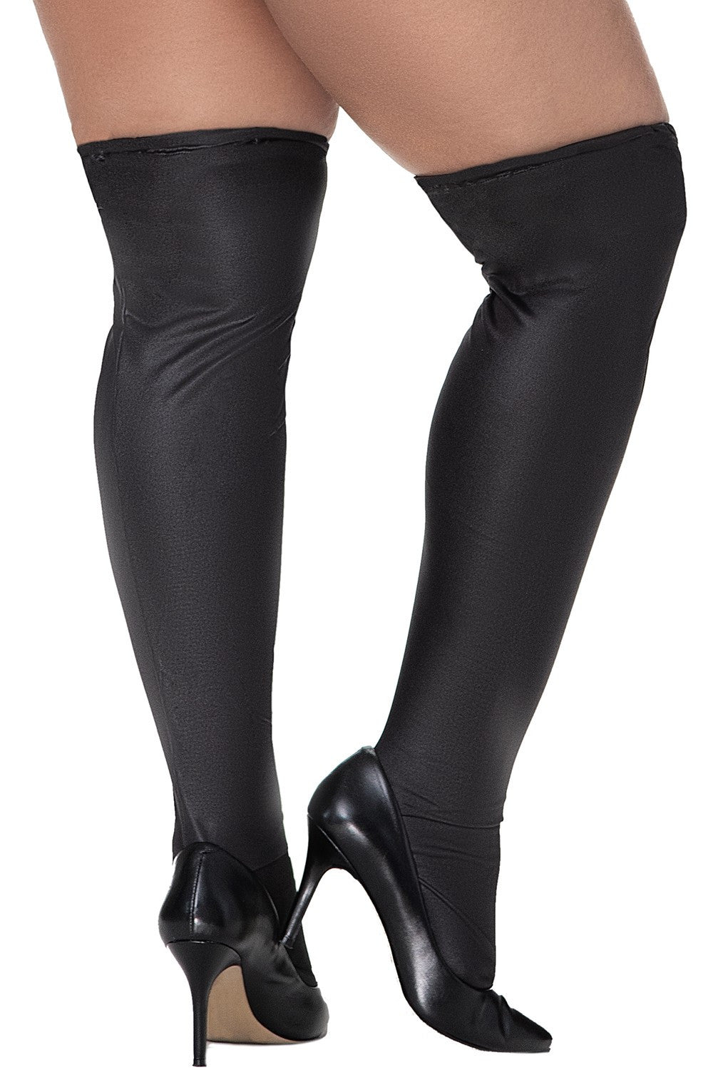 Bas en vinyl noir metallisé grande taille - Mapale