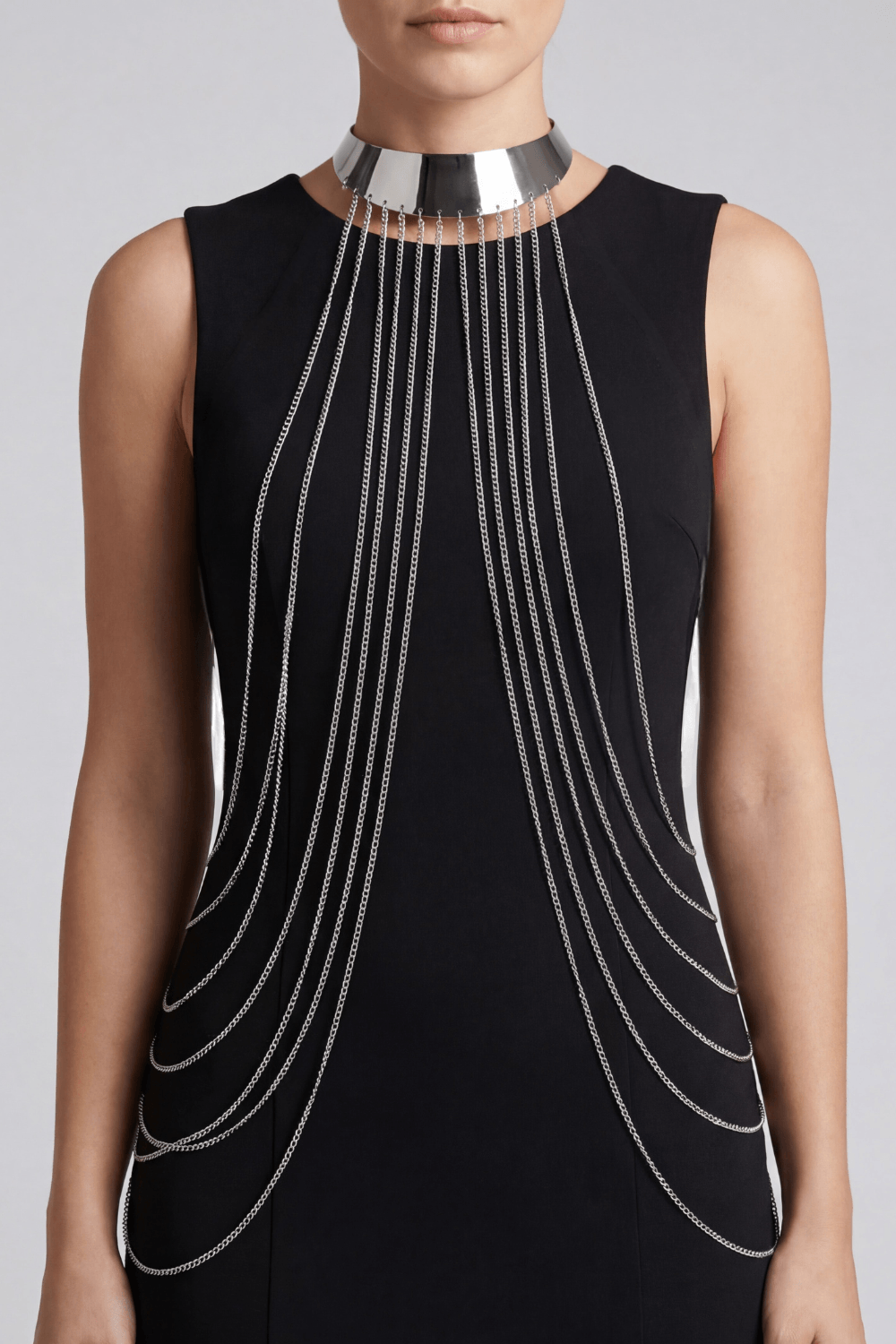 Bijou Tour de cou avec chaines de corps argenté - Be Lily Accessories