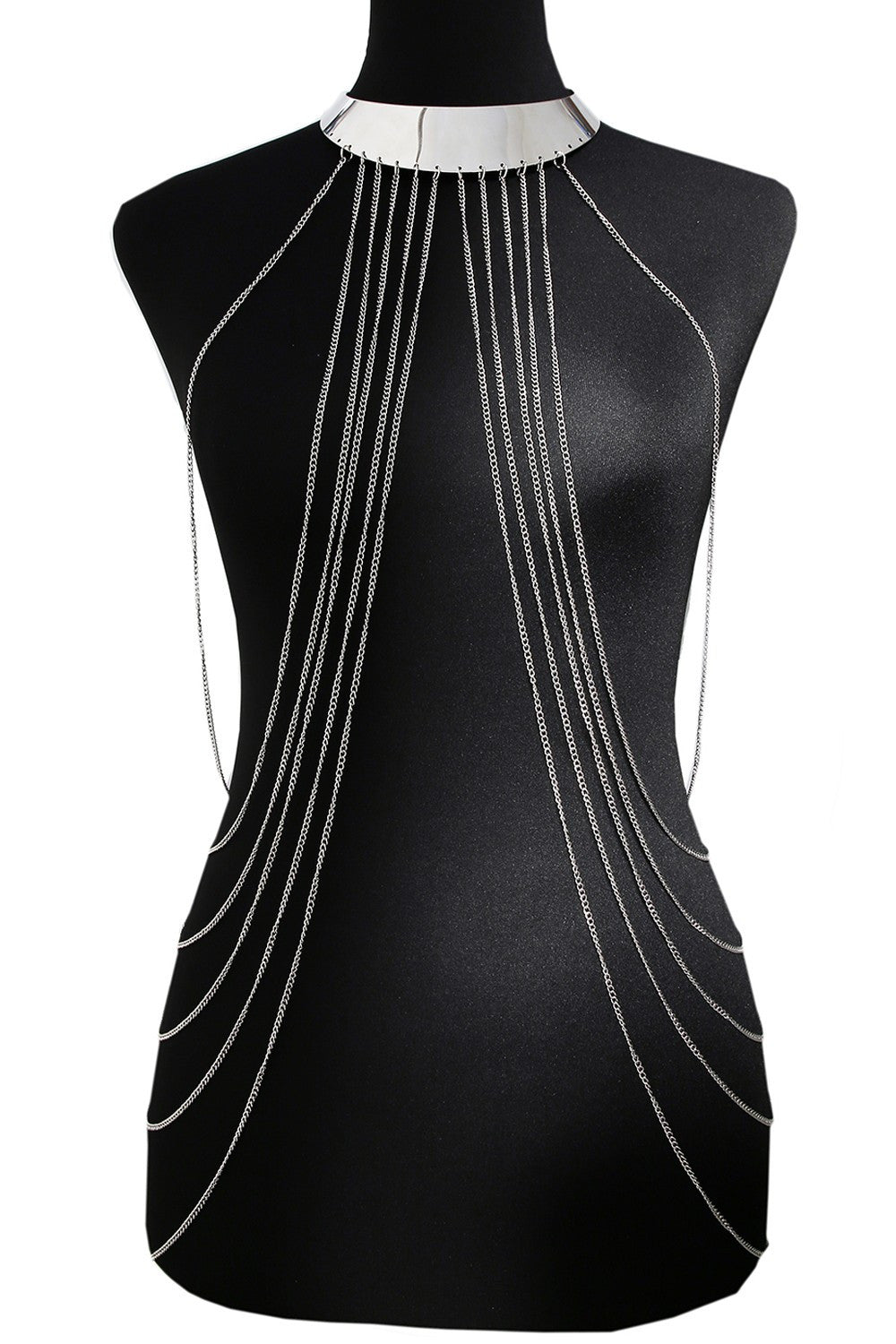 Bijou Tour de cou avec chaines de corps argenté - Be Lily Accessories
