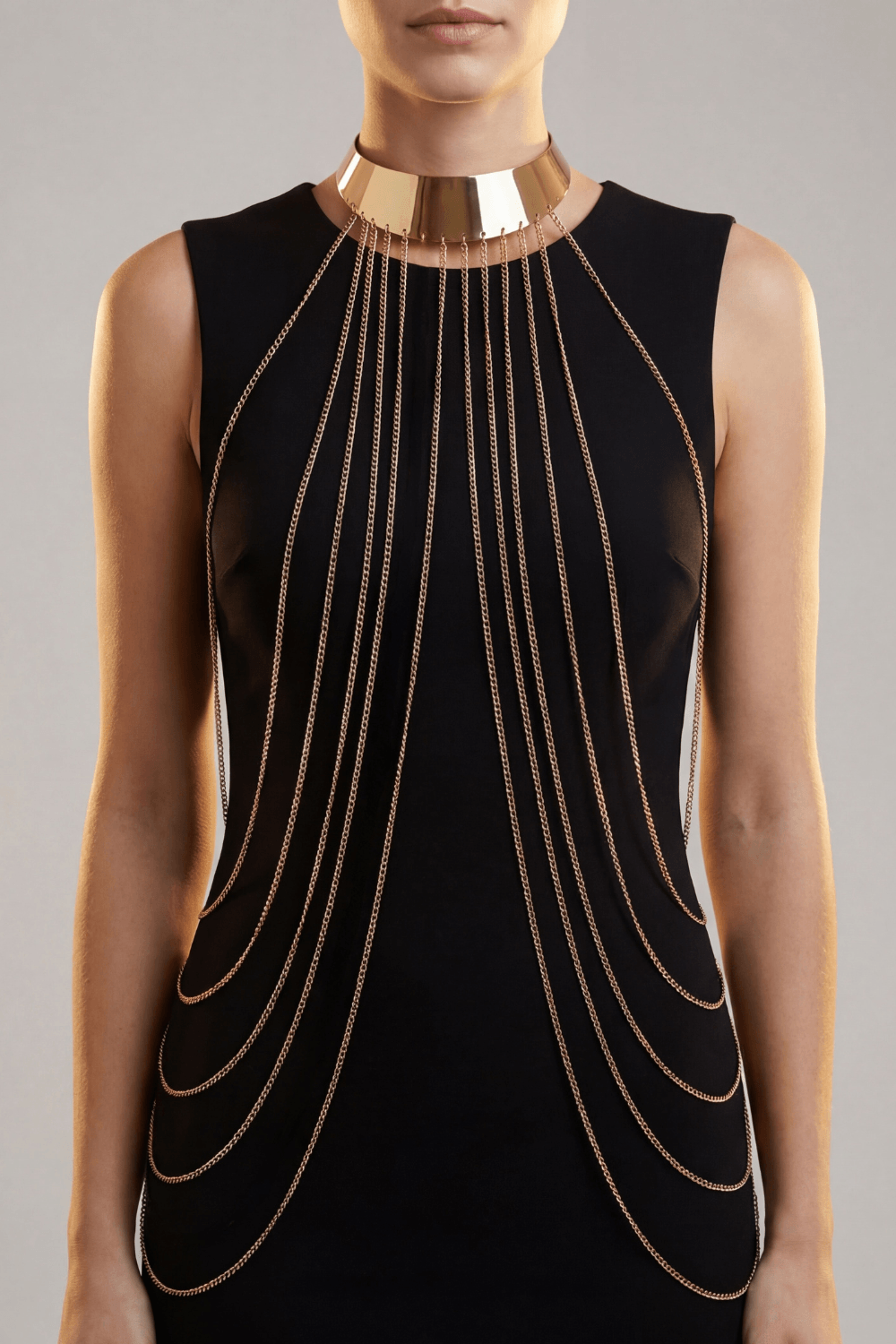Bijou Tour de cou avec chaines de corps doré - Be Lily Accessories