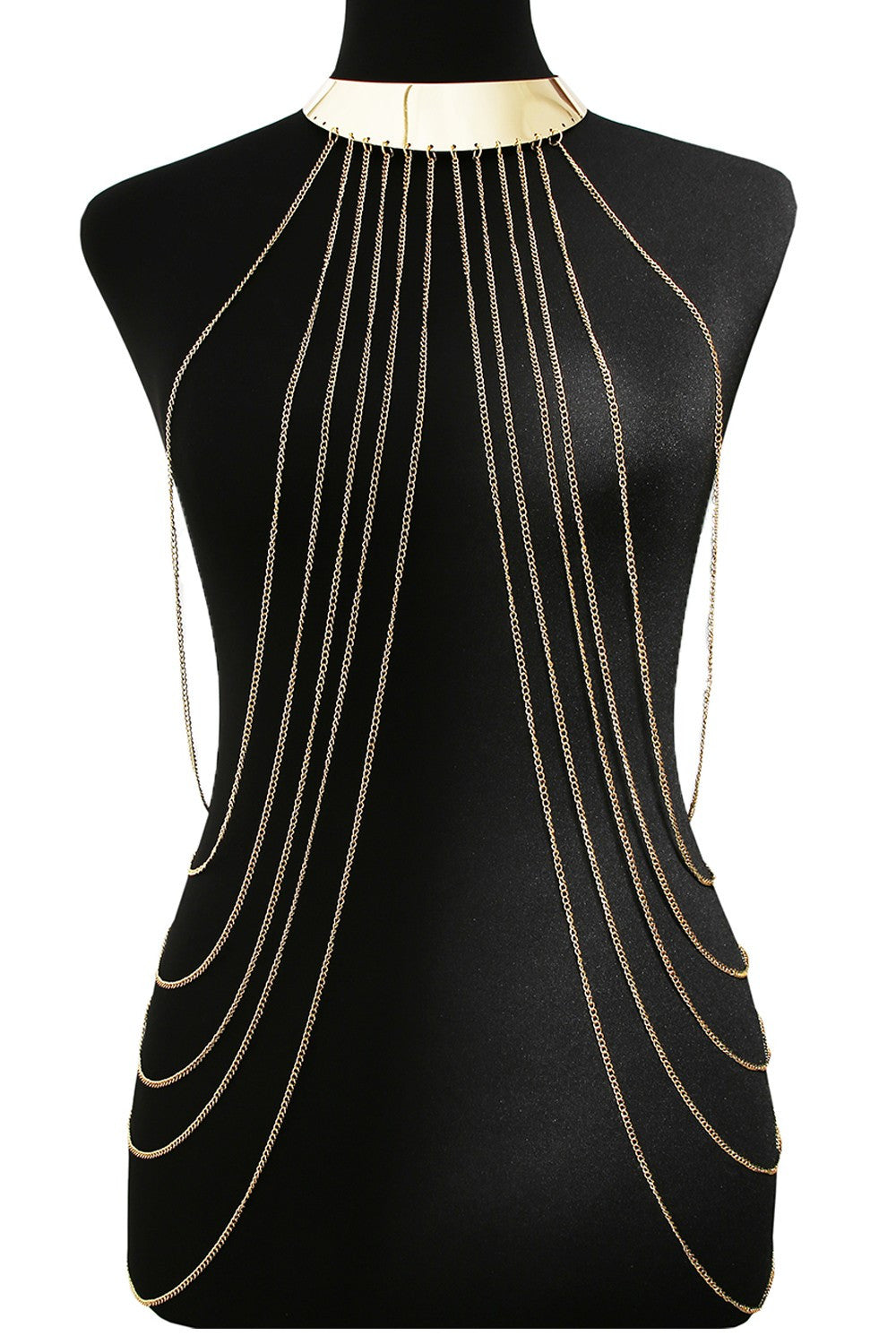 Bijou Tour de cou avec chaines de corps doré - Be Lily Accessories