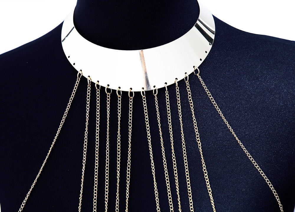 Bijou Tour de cou avec chaines de corps doré - Be Lily Accessories