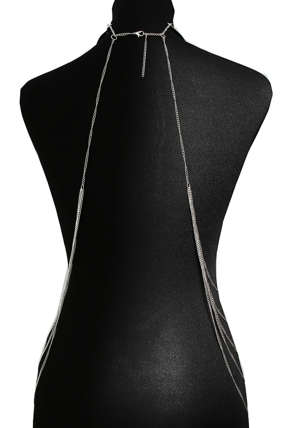 Bijou Tour de cou trois anneaux avec chaines de corps argenté - Be Lily Accessories