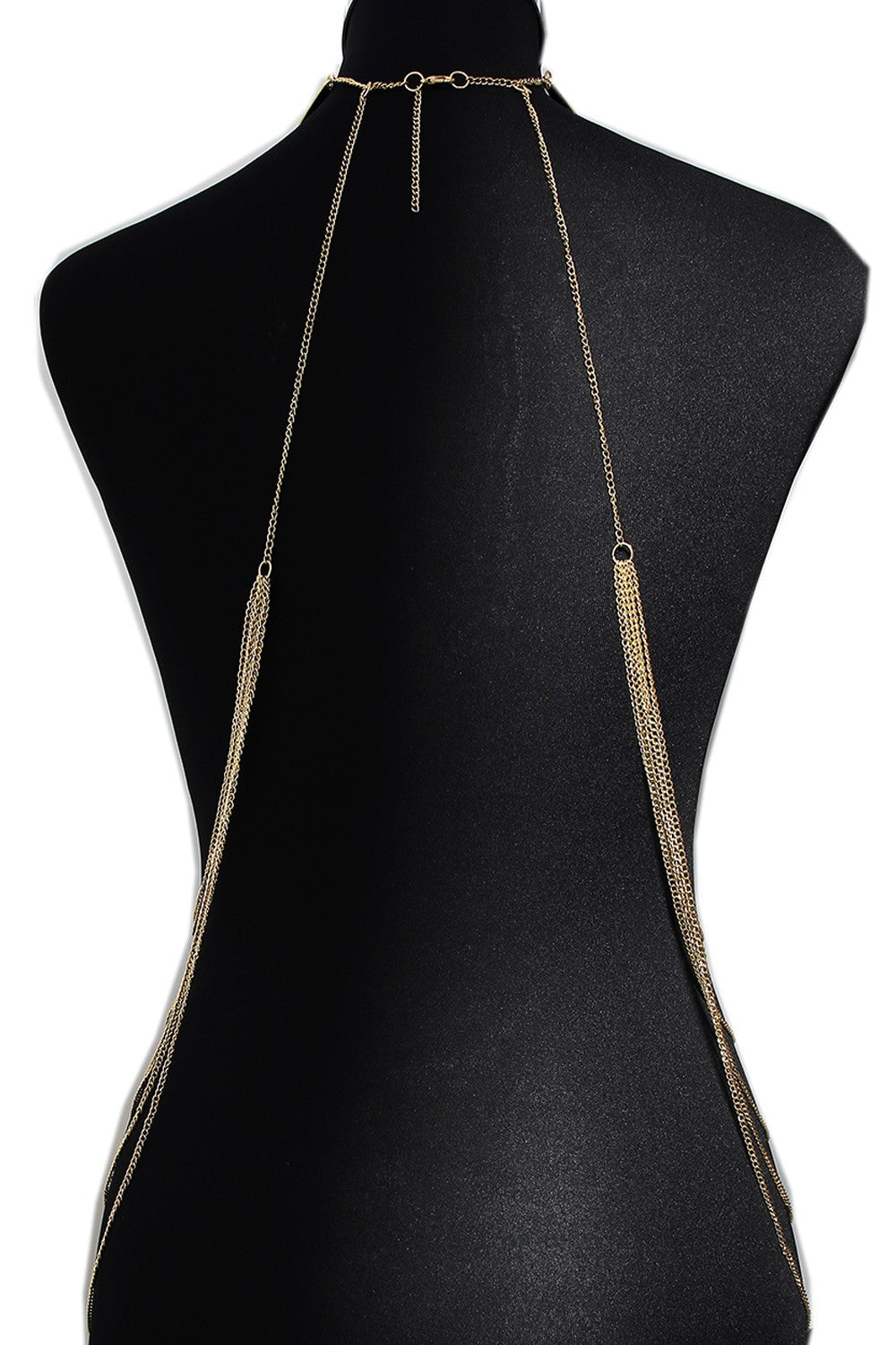 Bijou Tour de cou trois anneaux avec chaines de corps doré - Be Lily Accessories