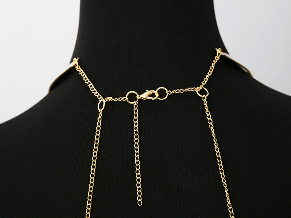 Bijou Tour de cou trois anneaux avec chaines de corps doré - Be Lily Accessories