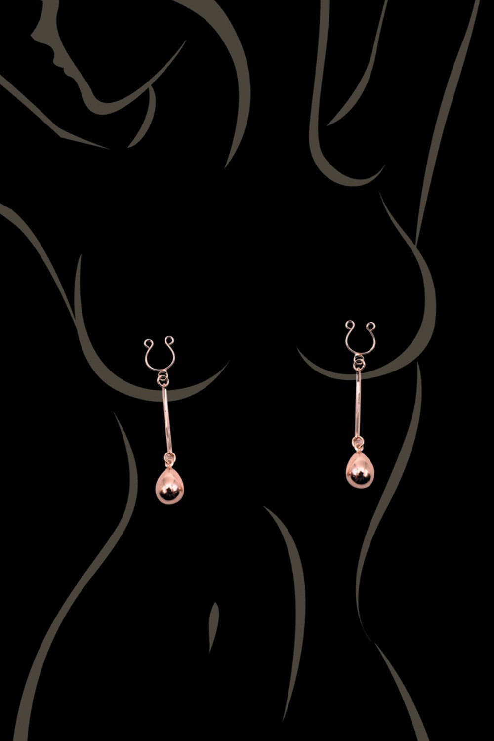Bijou pince téton, forme perle doré rose - Be Lily Accessories