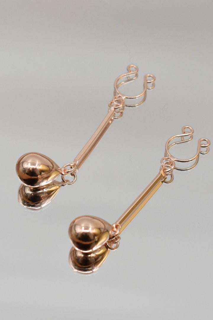 Bijou pince téton, forme perle doré rose - Be Lily Accessories