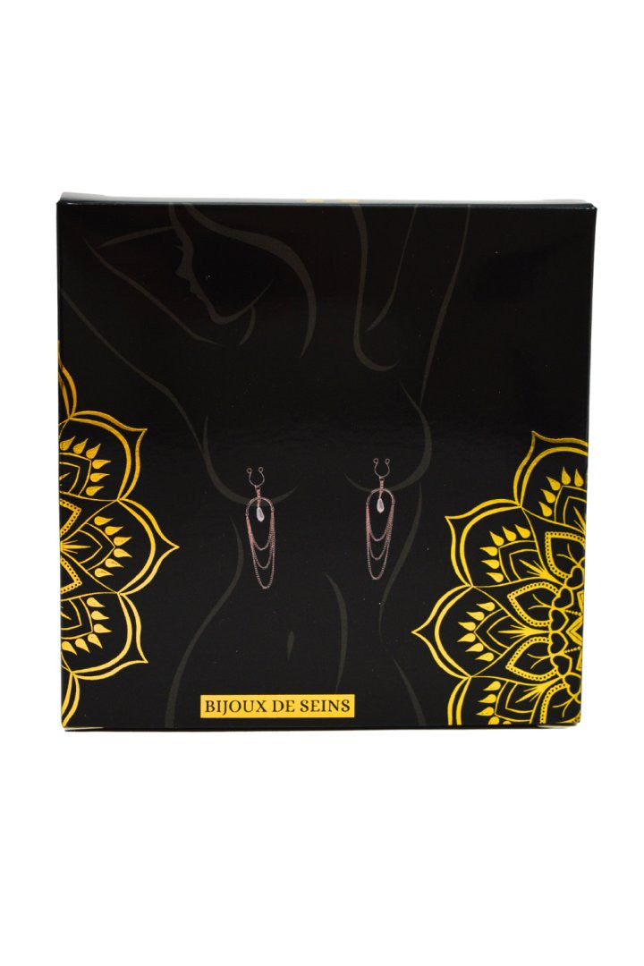 Bijoux de seins avec 3 chainettes doré rose et une perle - Be Lily Accessories