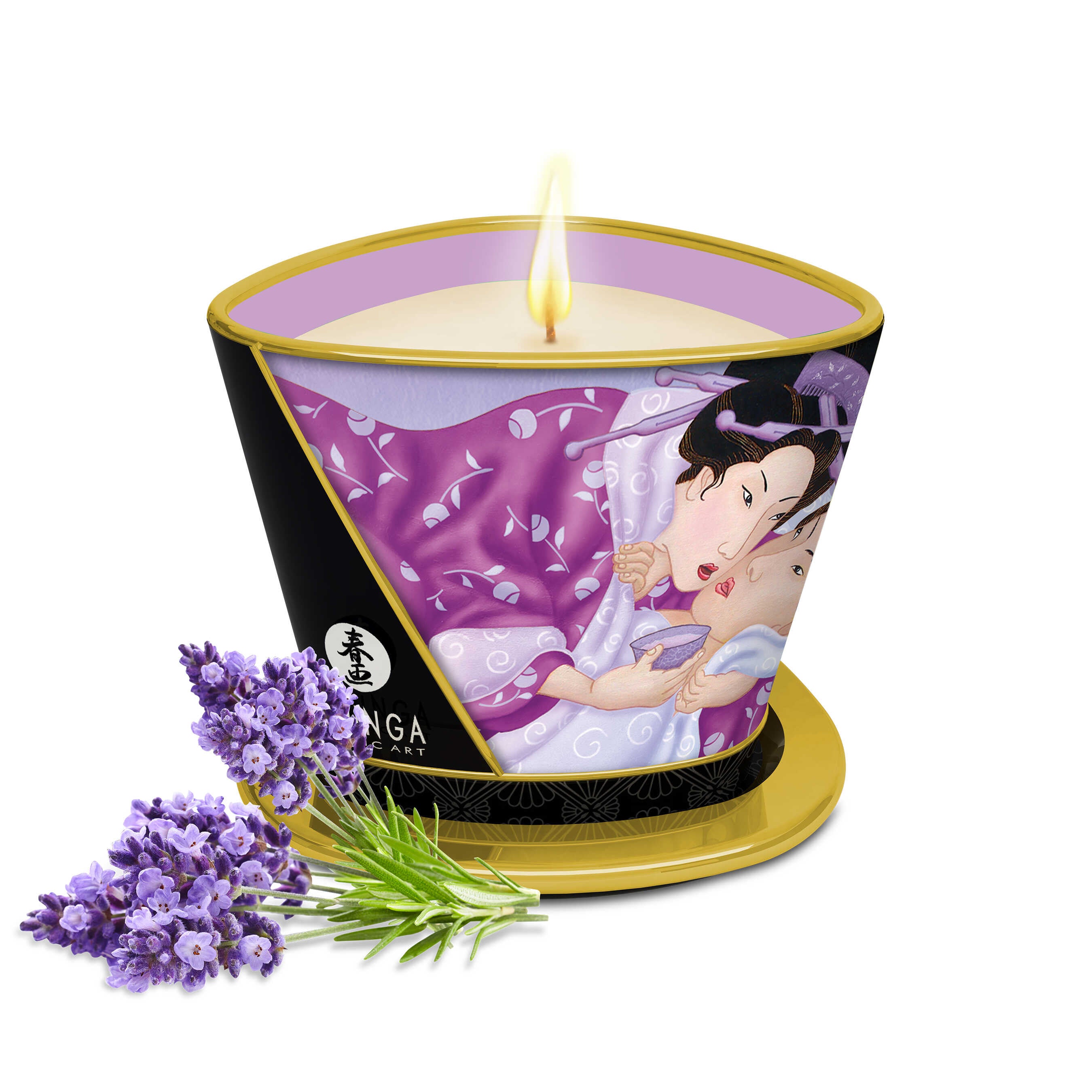 Bougie de massage lueur et caresses - Lavande - Shunga