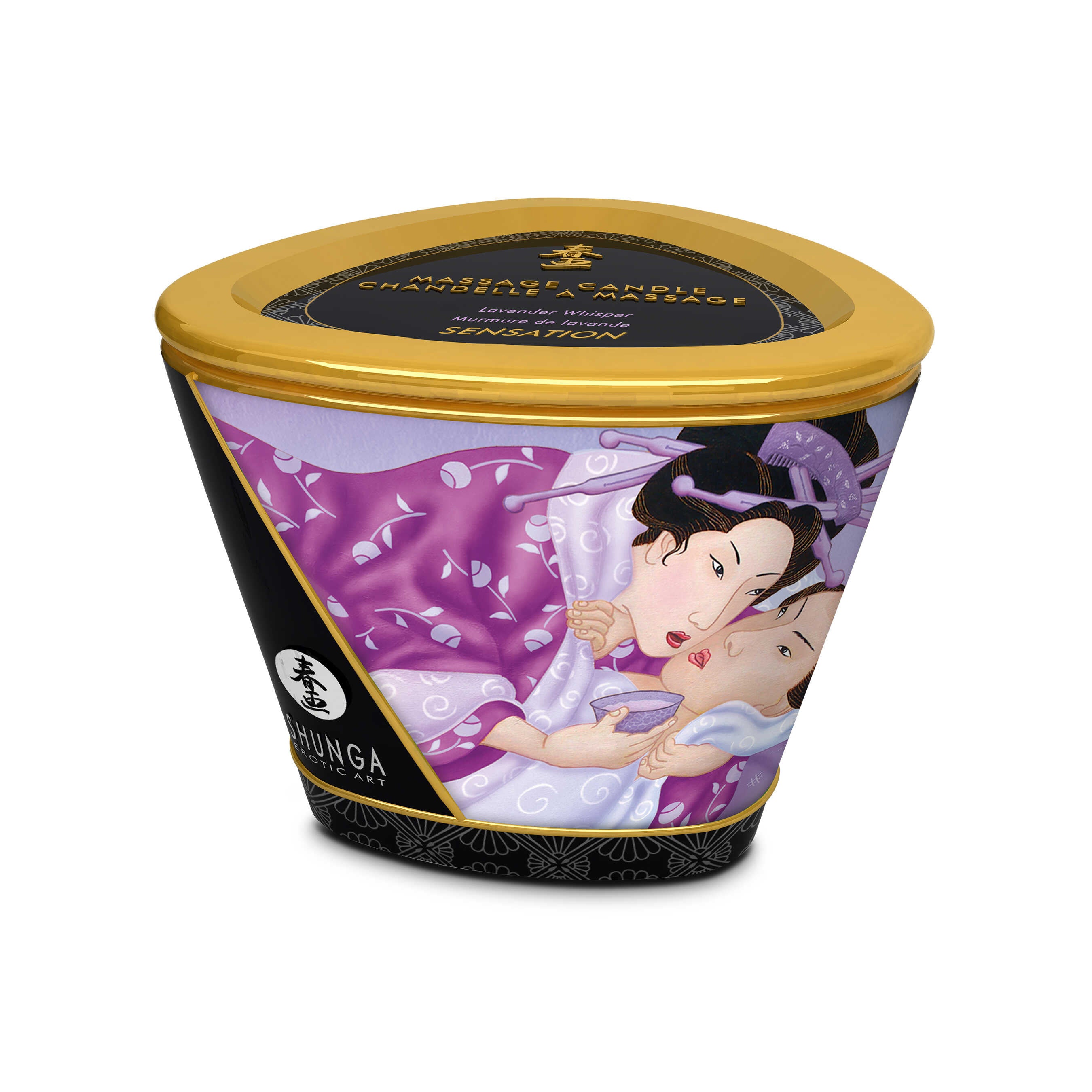 Bougie de massage lueur et caresses - Lavande - Shunga