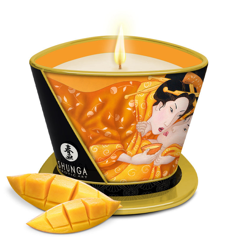 Bougie de massage lueur et caresses - Mangue