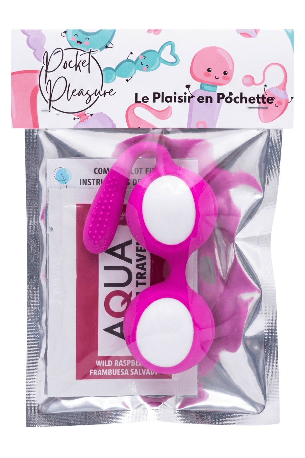 Boules de Geisha Fuchsia Silicone 1 dosette lubrifiant — Pocket Pleasure