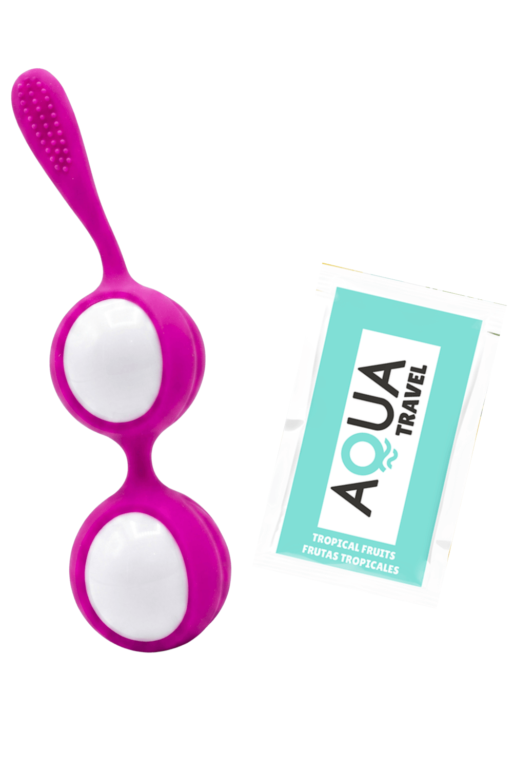 Boules de Geisha Fuchsia Silicone 1 dosette lubrifiant — Pocket Pleasure