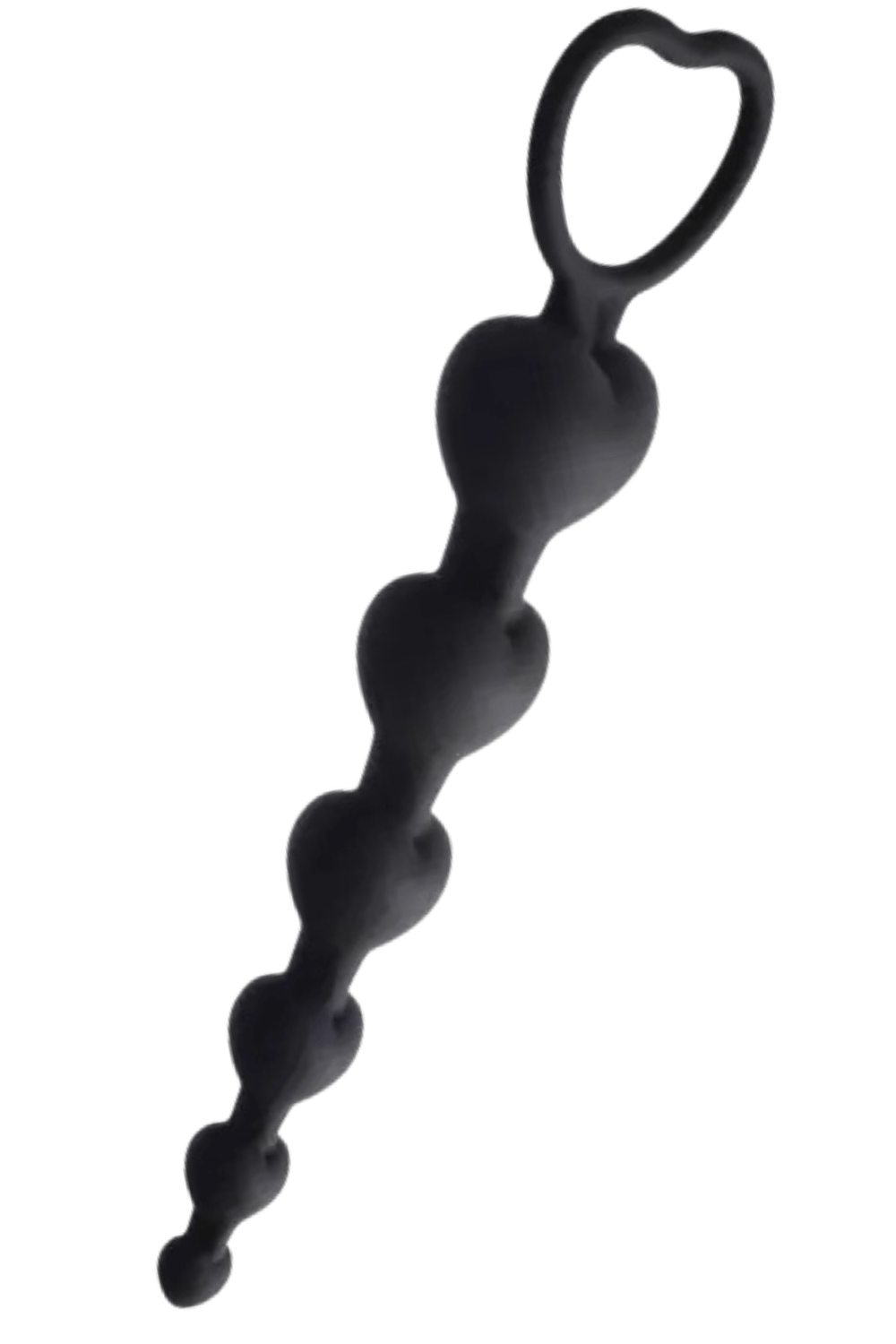 Chapelet Anal Cœur Silicone Noir 1 dosette de lubrifiant — Pocket Pleasure