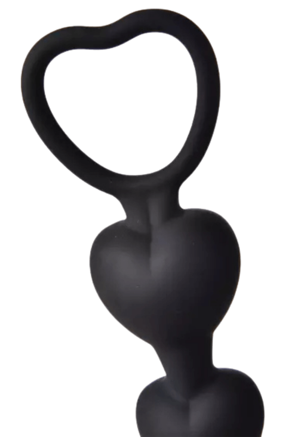 Chapelet Anal Cœur Silicone Noir 1 dosette de lubrifiant — Pocket Pleasure