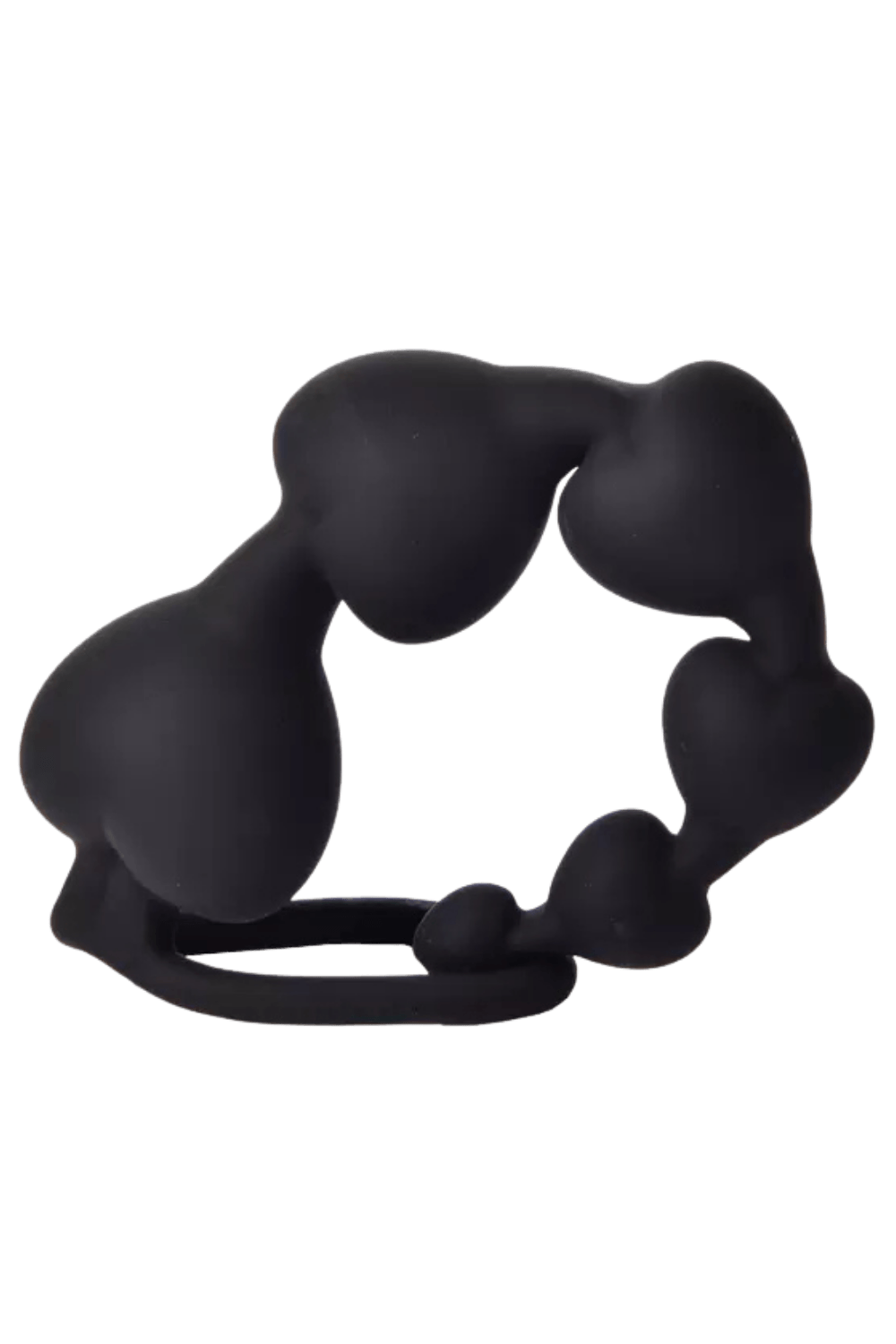 Chapelet Anal Cœur Silicone Noir 1 dosette de lubrifiant — Pocket Pleasure