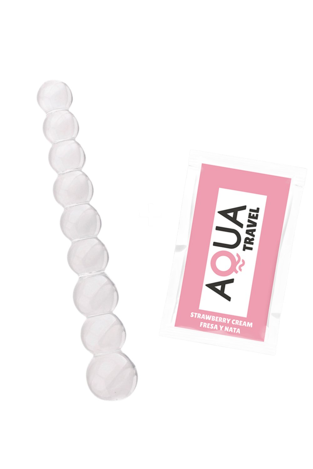 Chapelet Anal en Verre Transparent 1 dosette de lubrifiant — Pocket Pleasure
