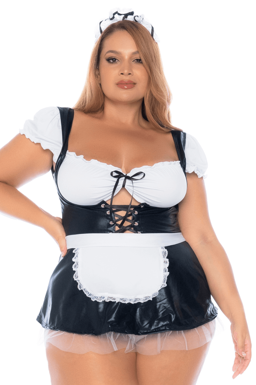Costume sexy soubrette grande taille 3 pièces - Mapale